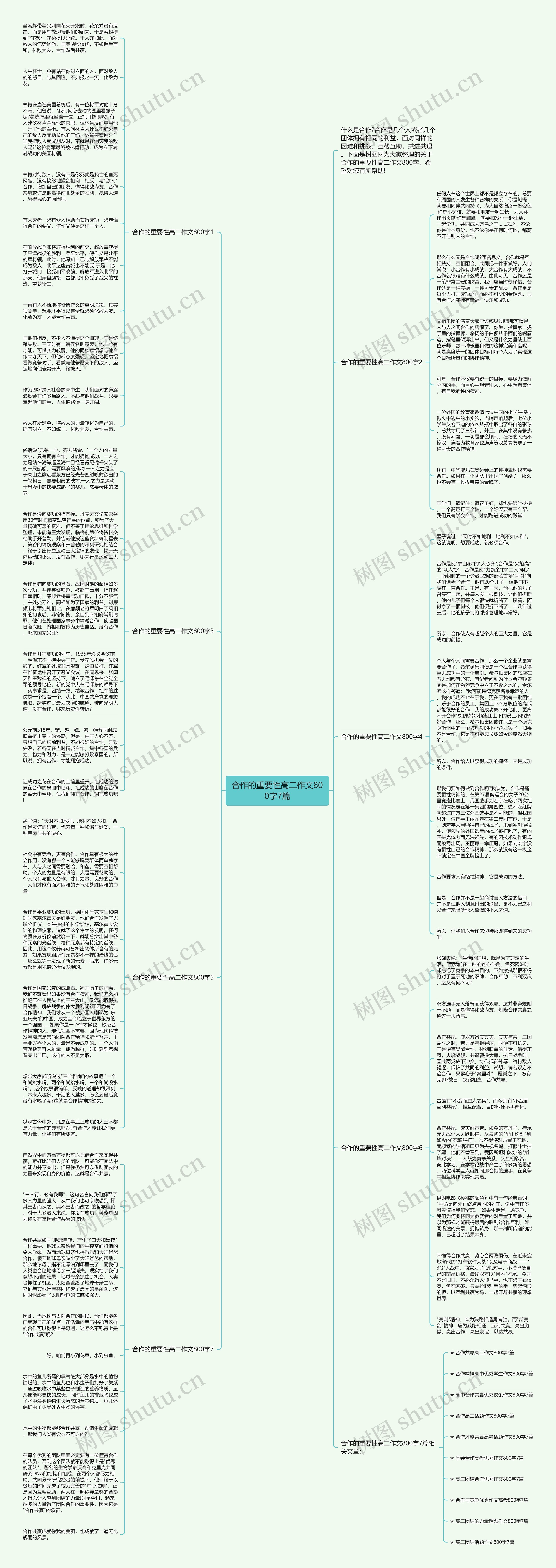 合作的重要性高二作文800字7篇思维导图
