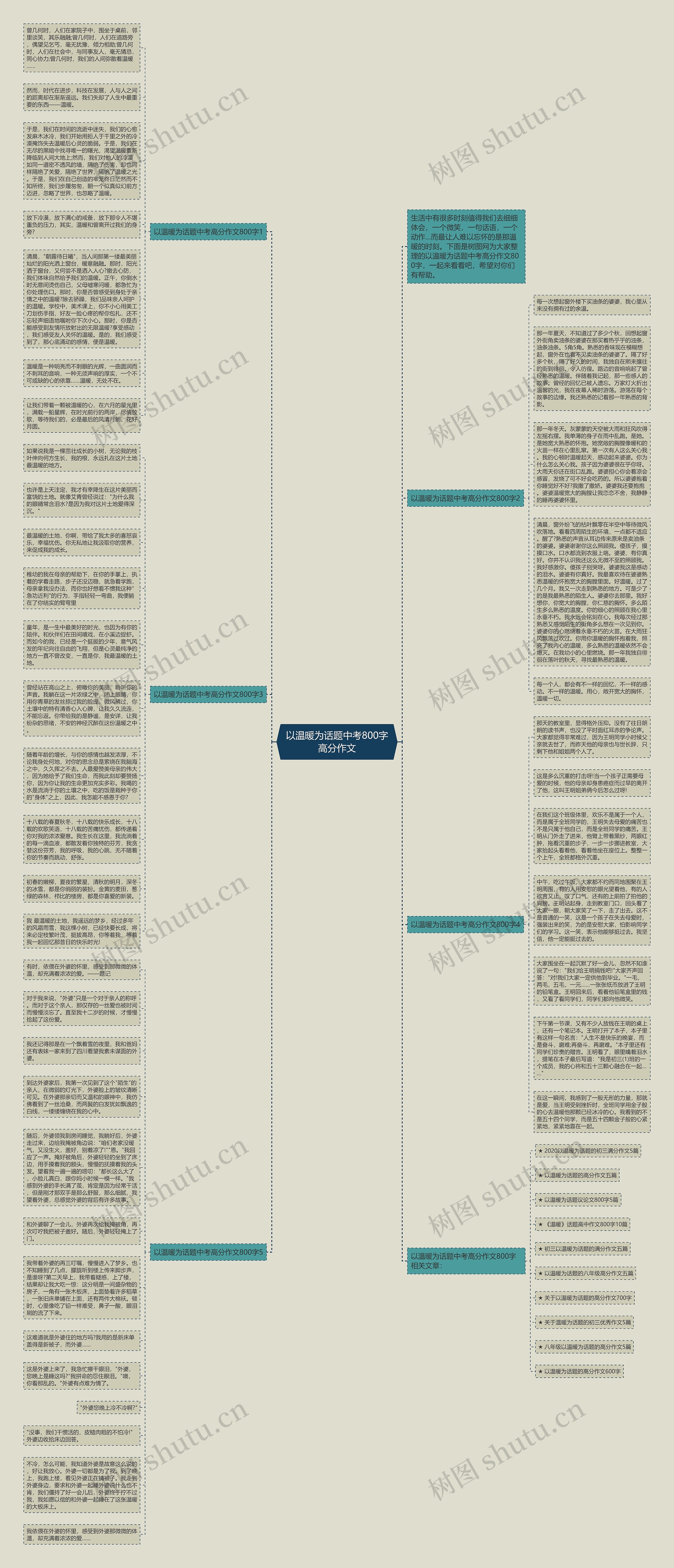 以温暖为话题中考800字高分作文思维导图