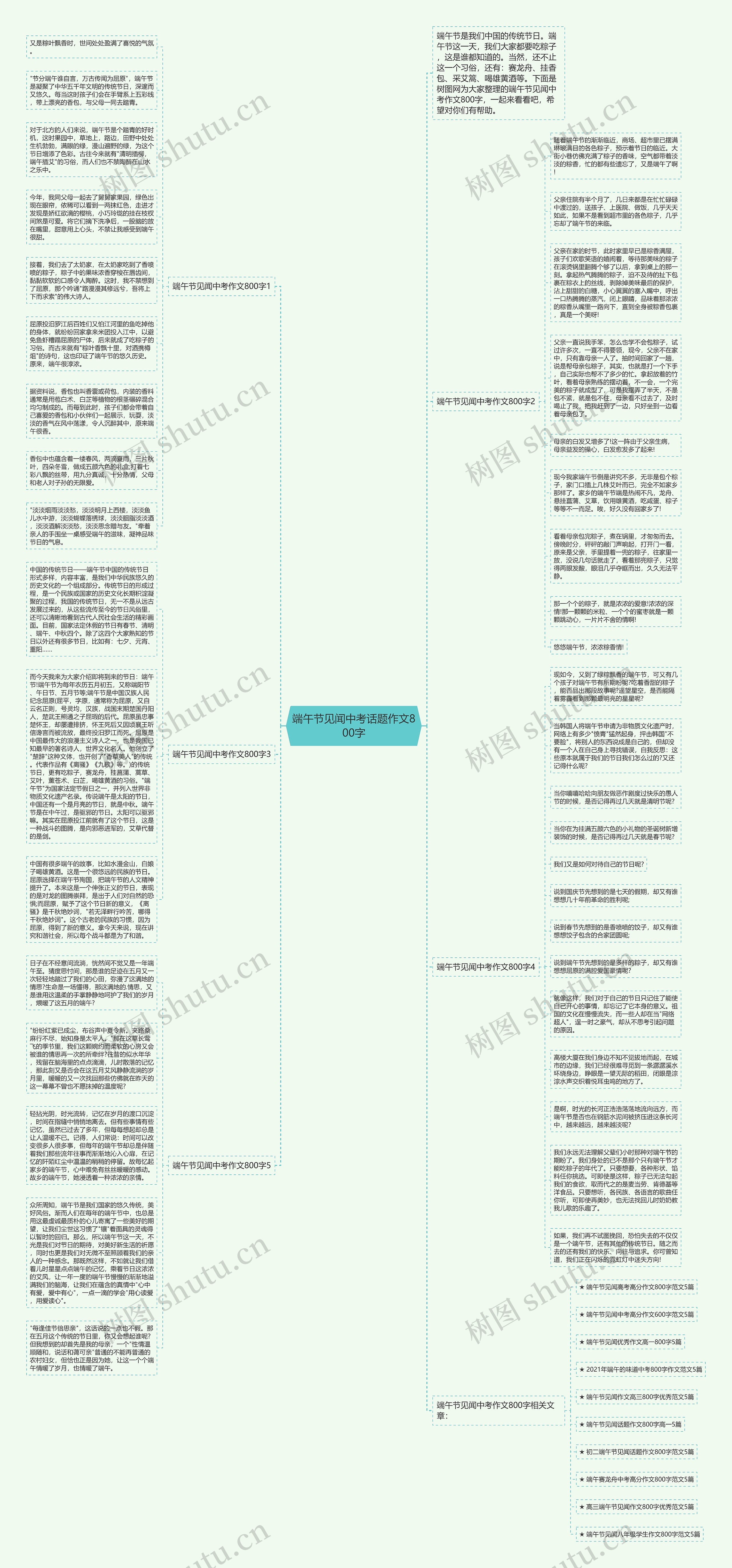 端午节见闻中考话题作文800字思维导图