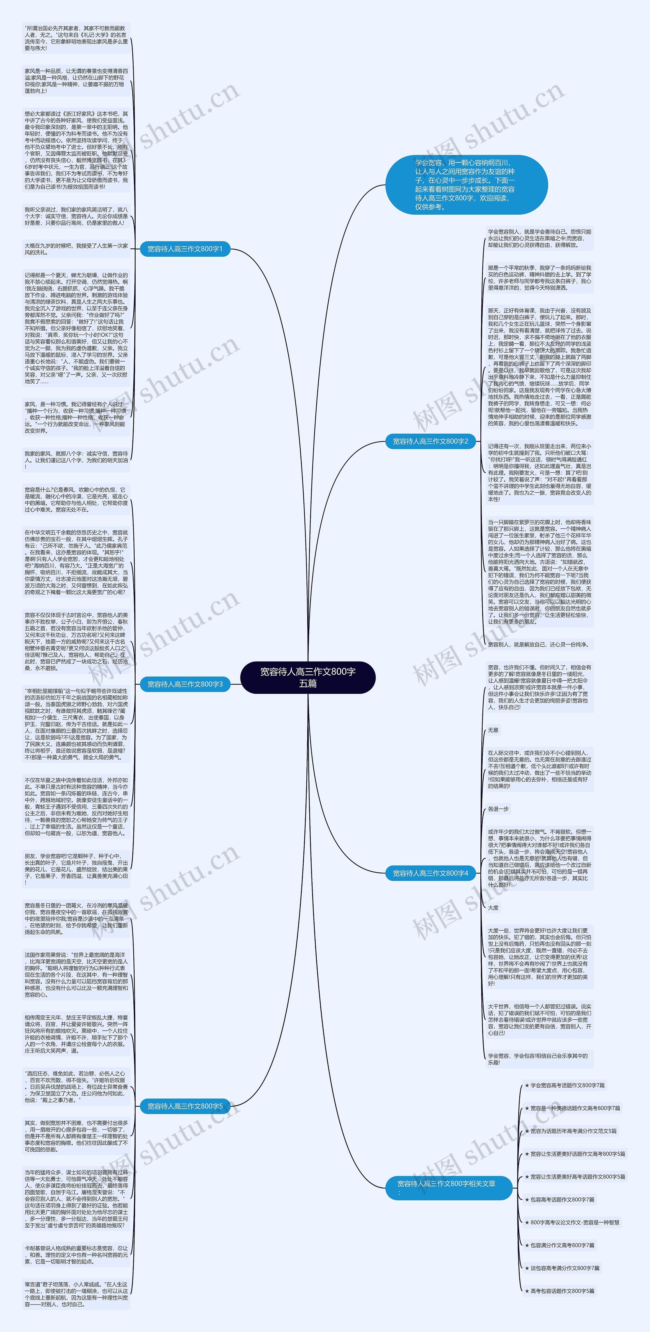 宽容待人高三作文800字五篇思维导图