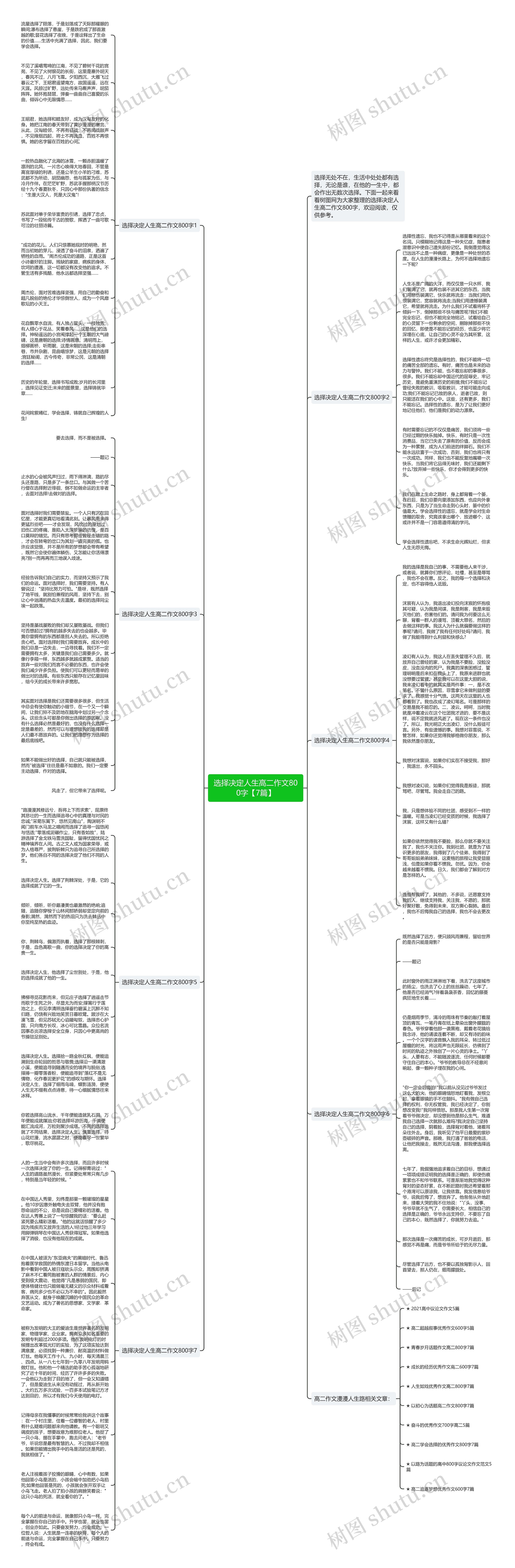 选择决定人生高二作文800字【7篇】思维导图