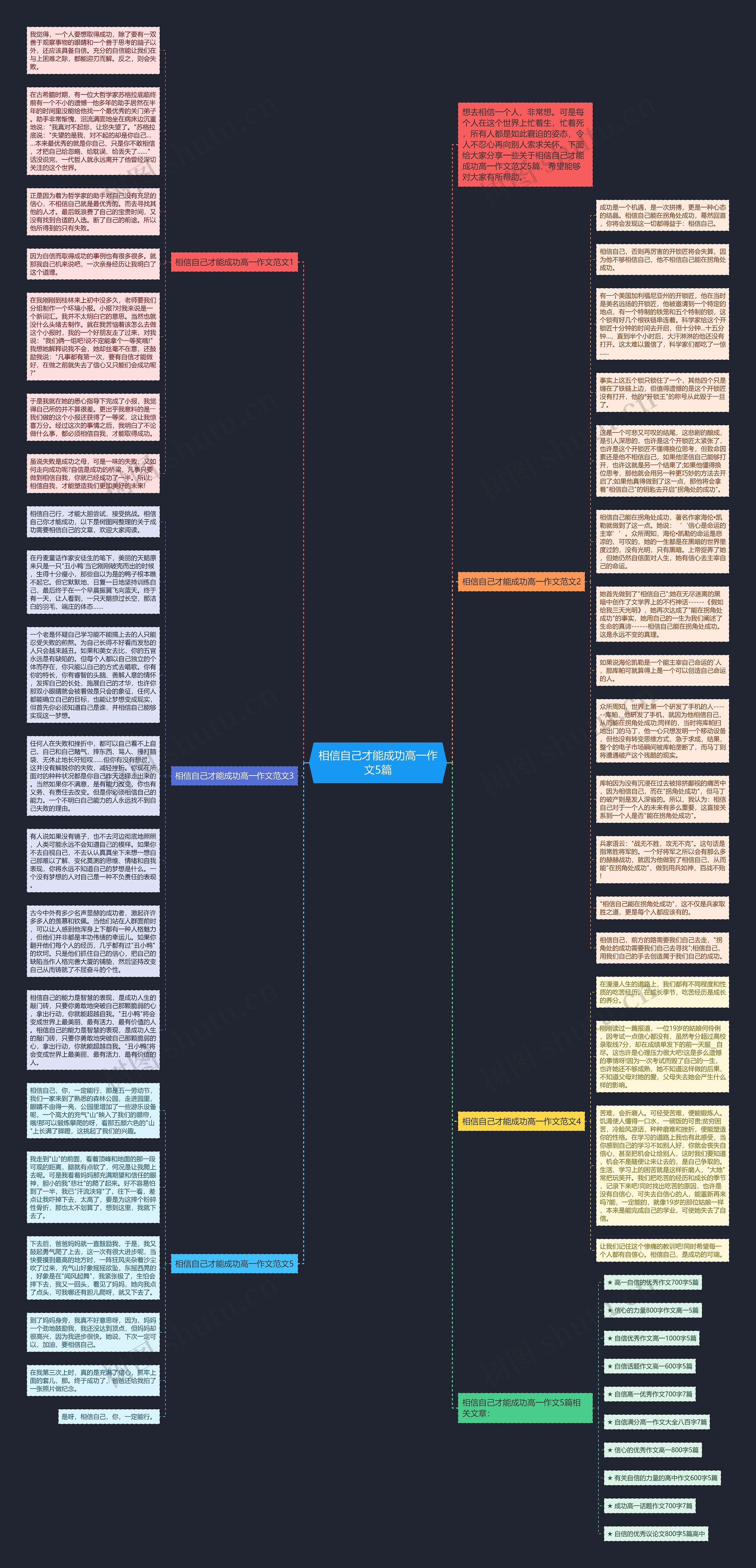 相信自己才能成功高一作文5篇思维导图