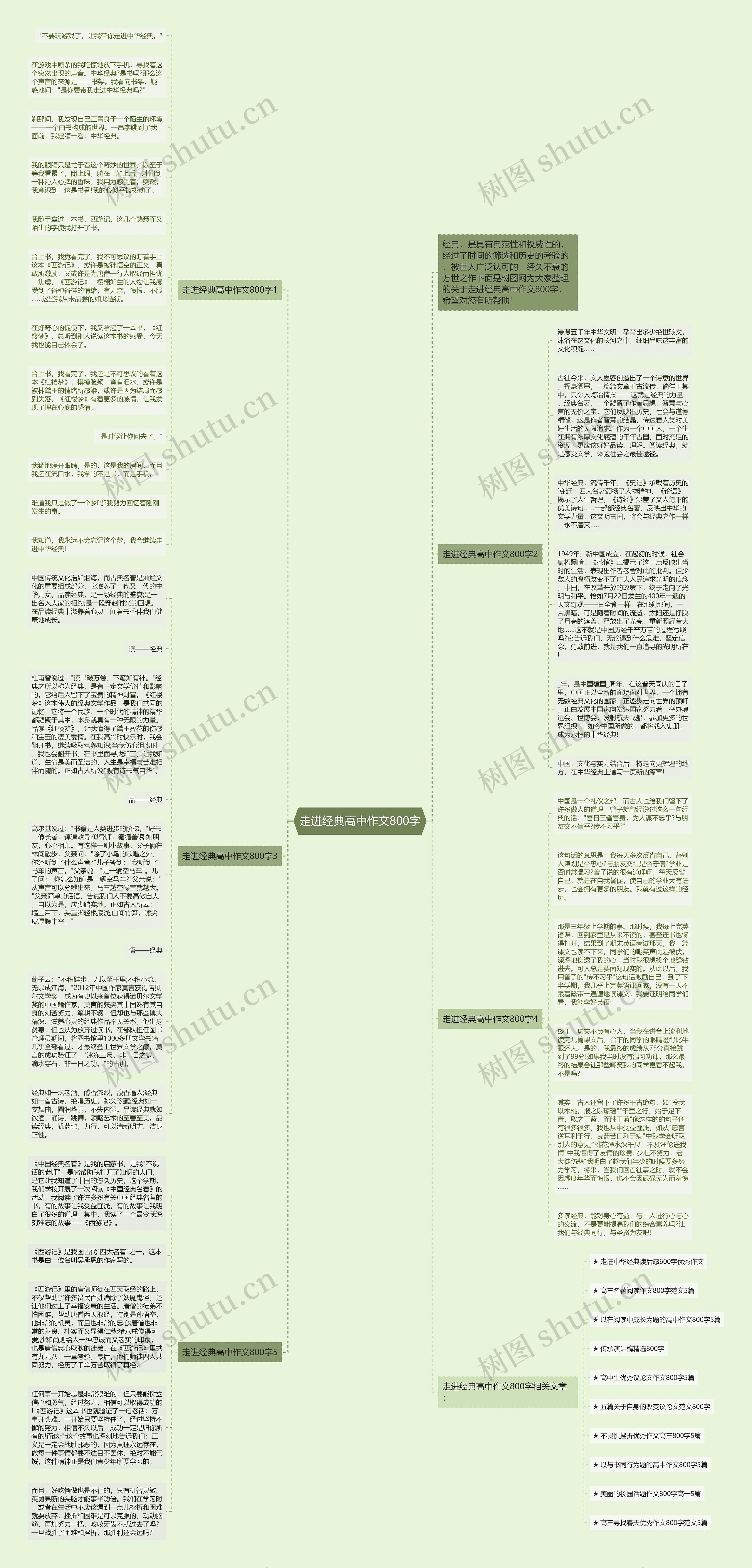 走进经典高中作文800字思维导图