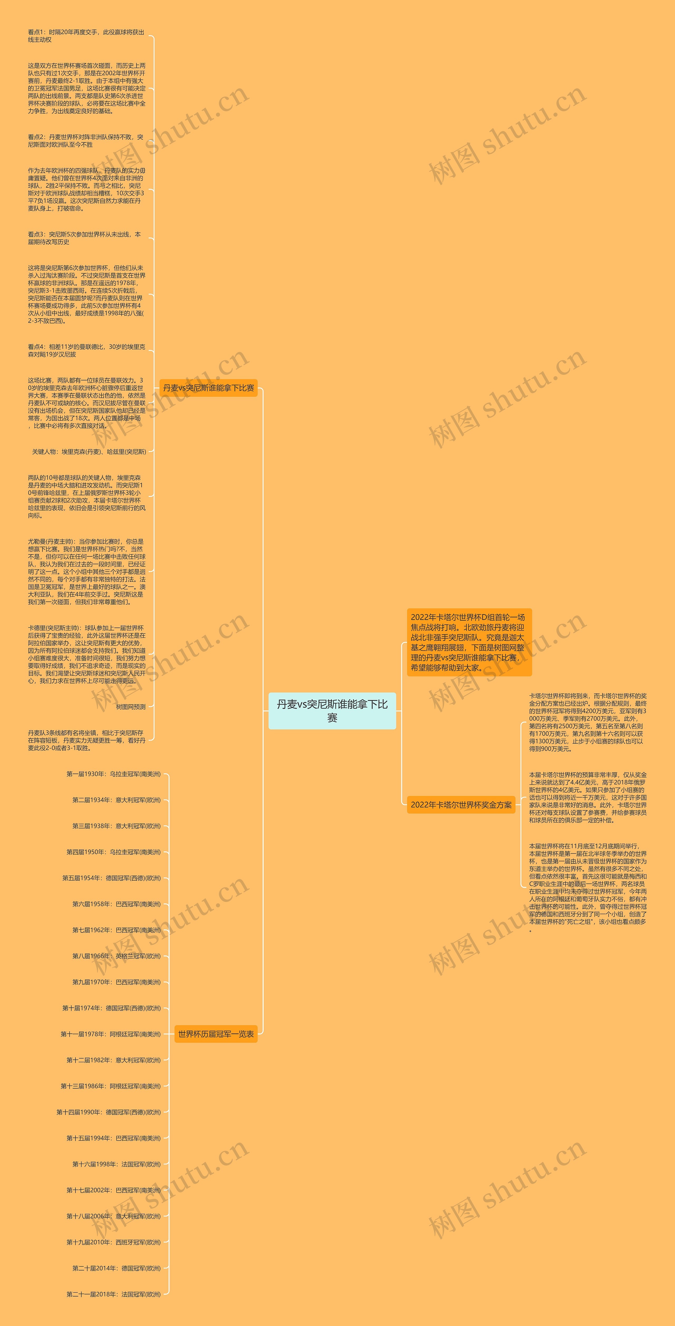 丹麦vs突尼斯谁能拿下比赛思维导图