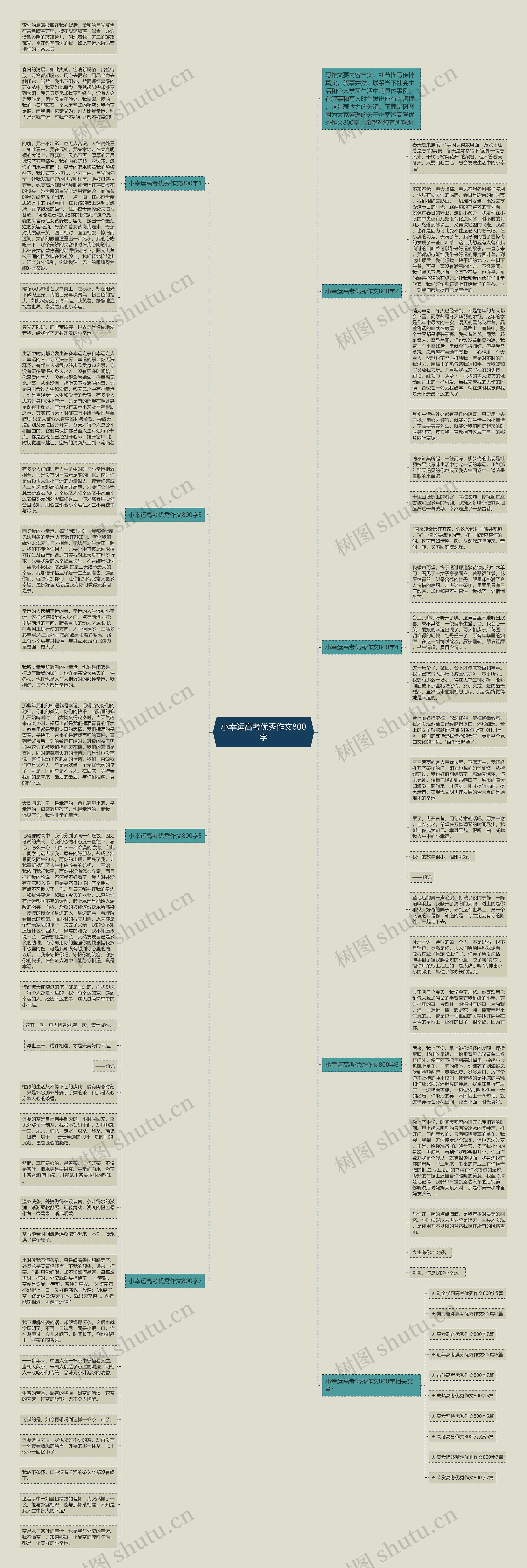 小幸运高考优秀作文800字思维导图