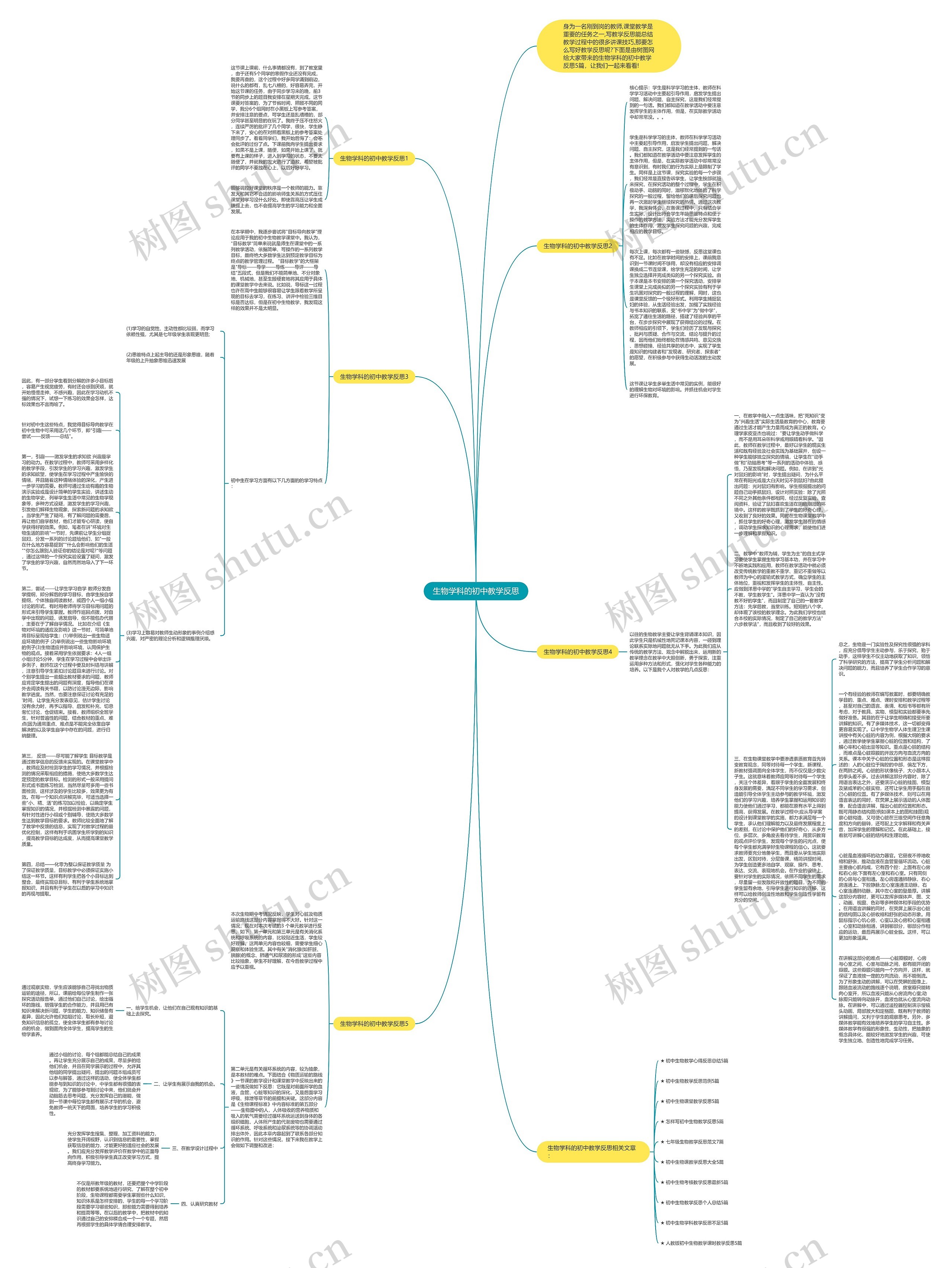 生物学科的初中教学反思思维导图高清图 生物学科的初中教学反思思维导图