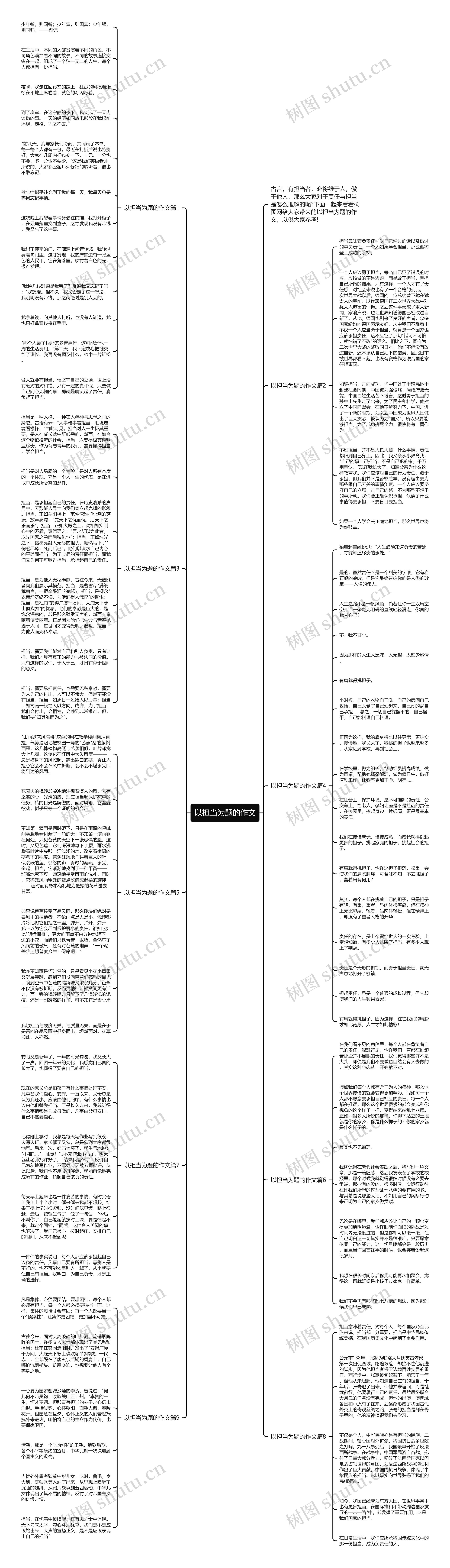 以担当为题的作文思维导图