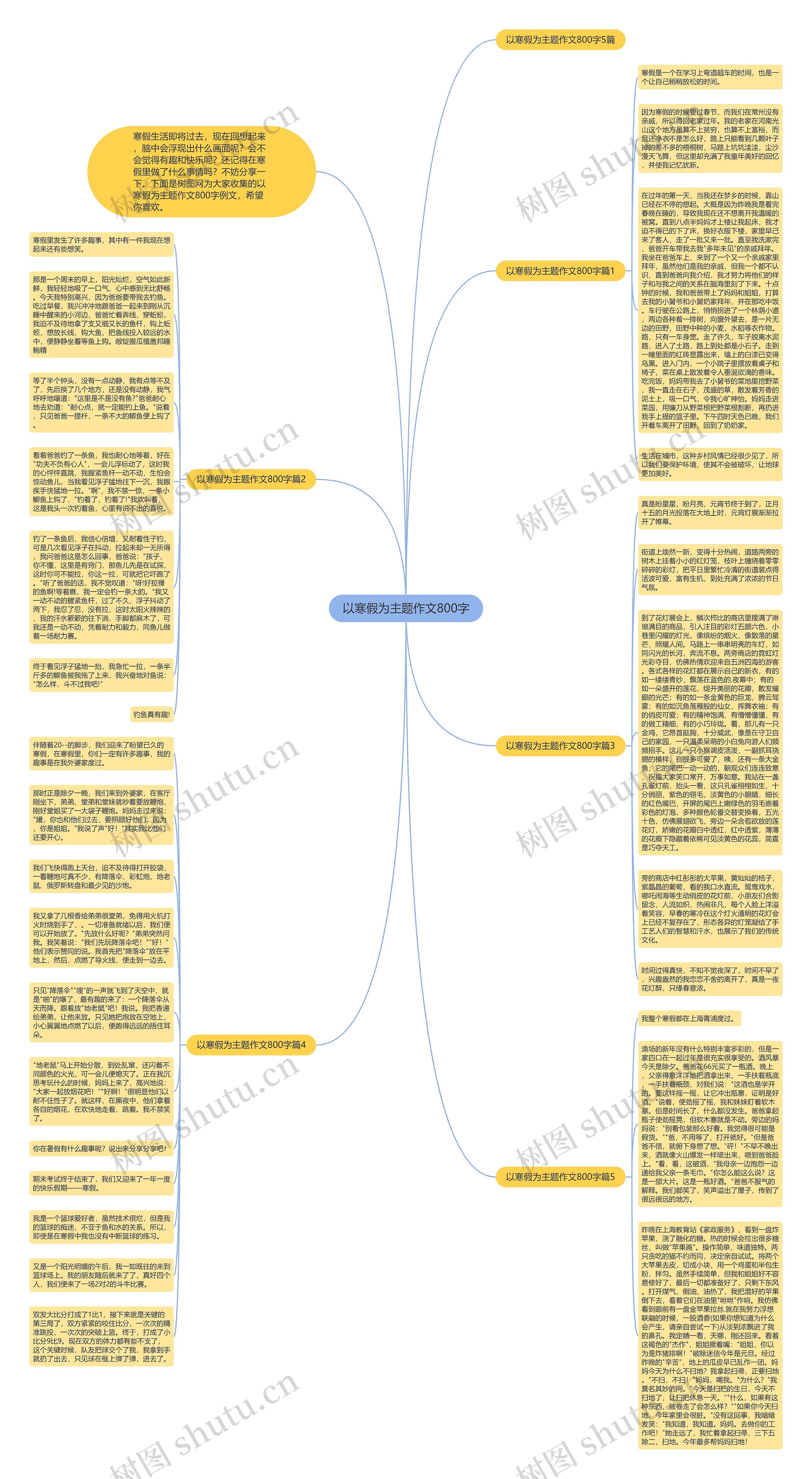 以寒假为主题作文800字思维导图