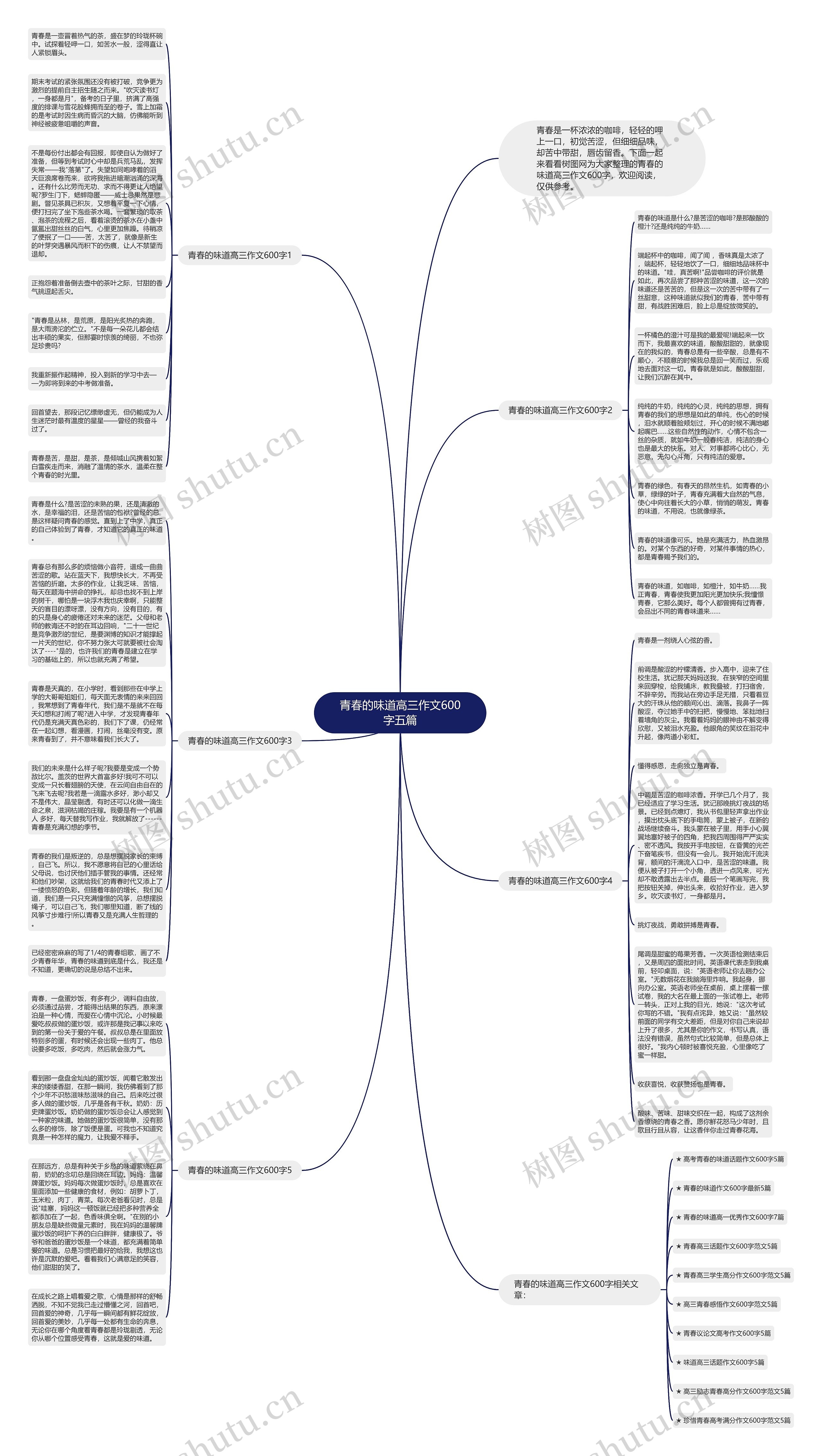 青春的味道高三作文600字五篇思维导图