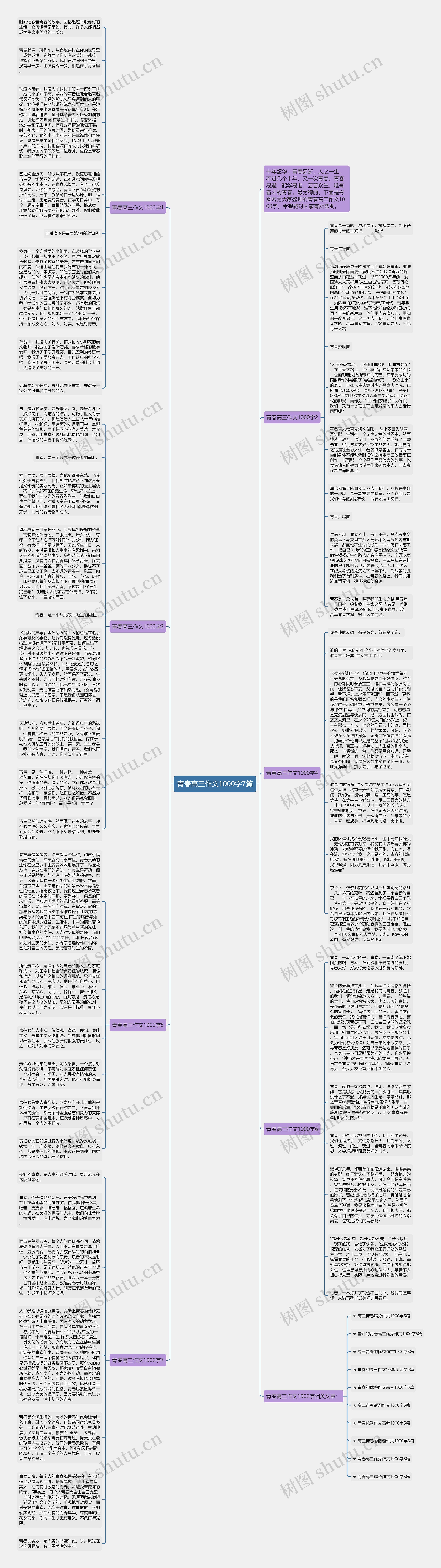 青春高三作文1000字7篇思维导图
