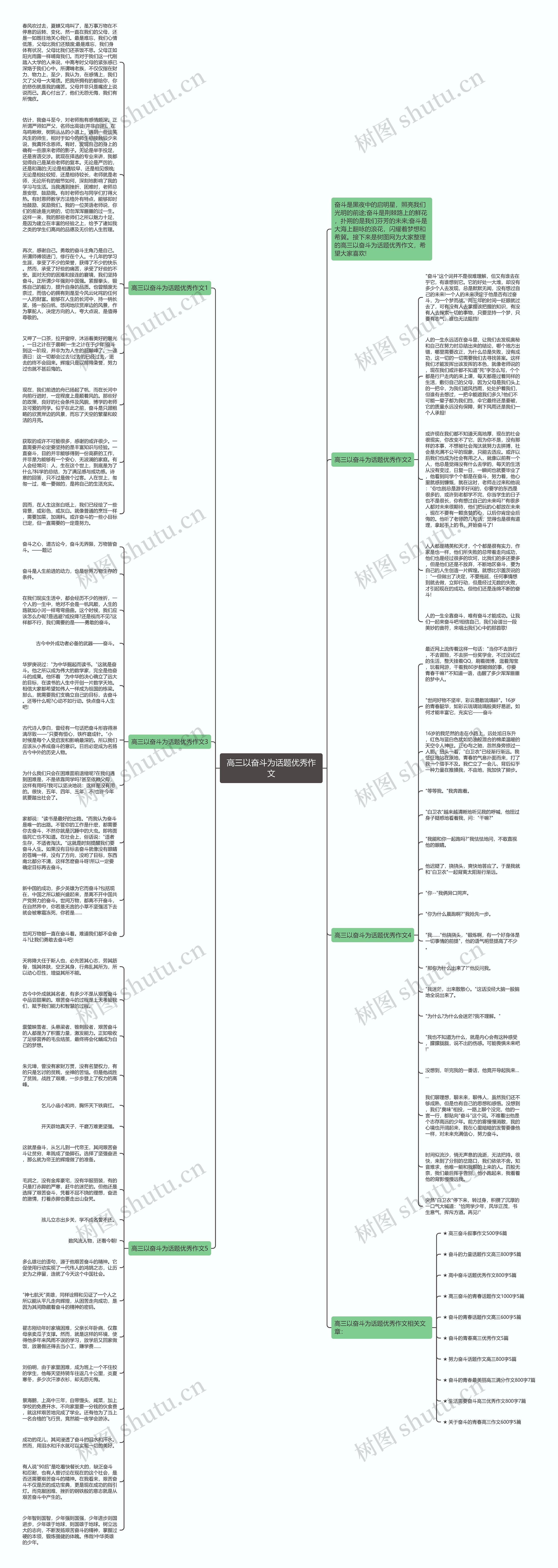 高三以奋斗为话题优秀作文思维导图
