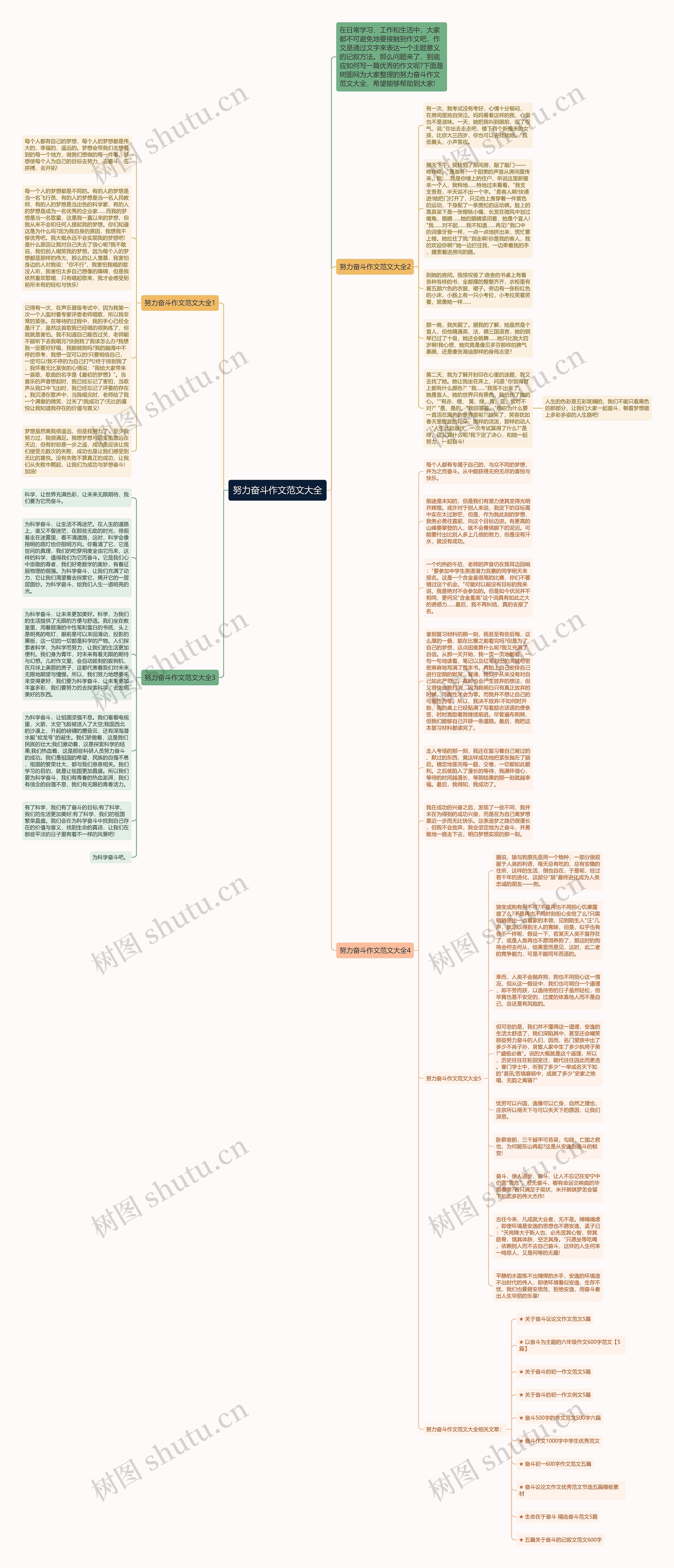 努力奋斗作文范文大全思维导图