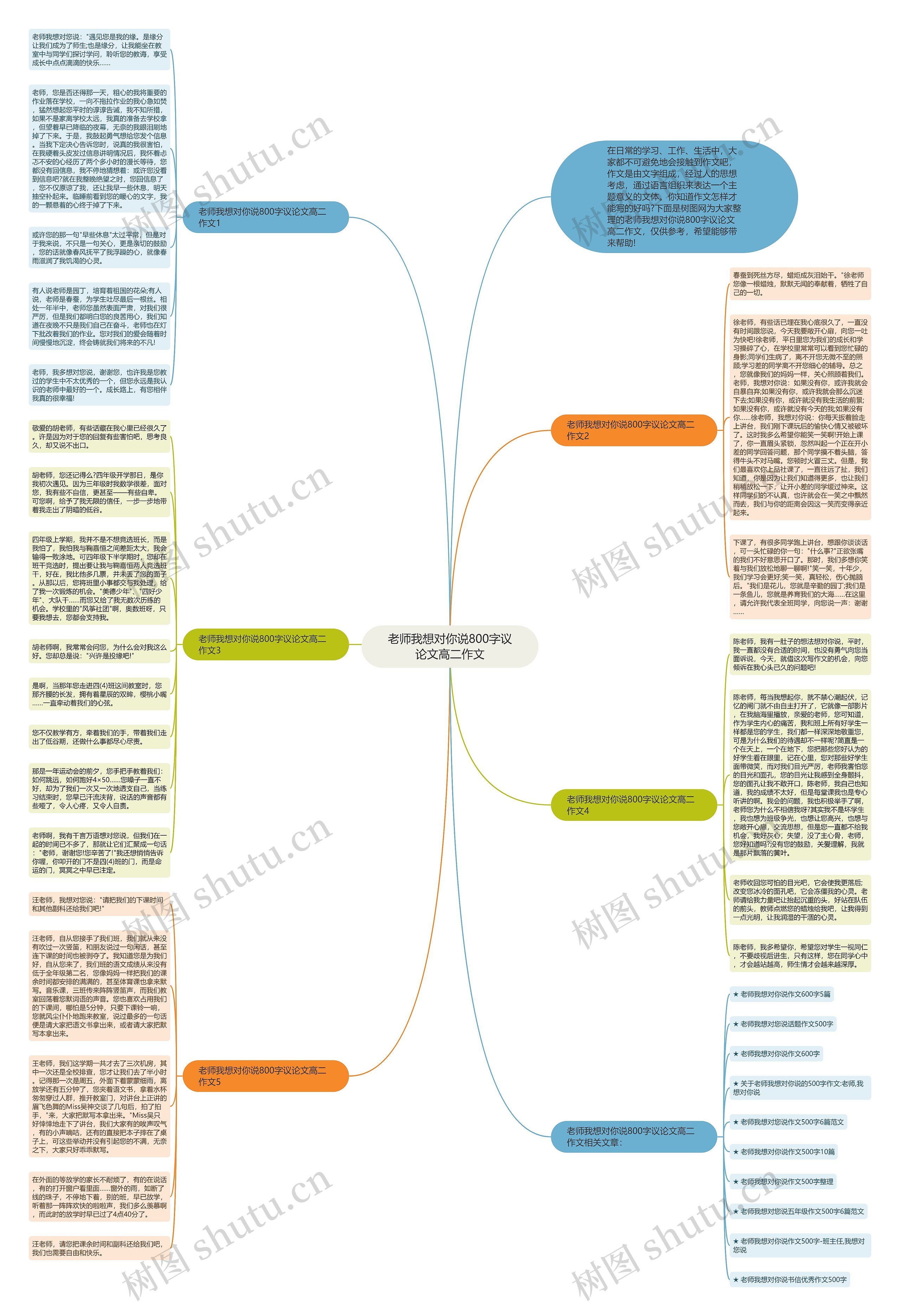 老师我想对你说800字议论文高二作文思维导图