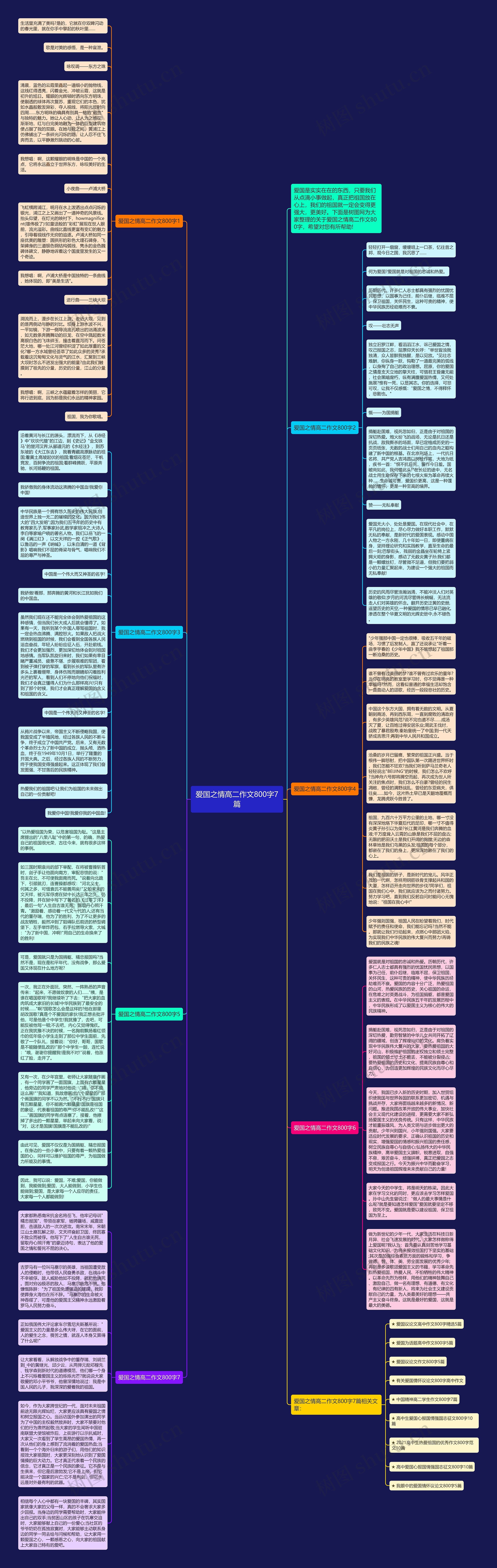 爱国之情高二作文800字7篇思维导图