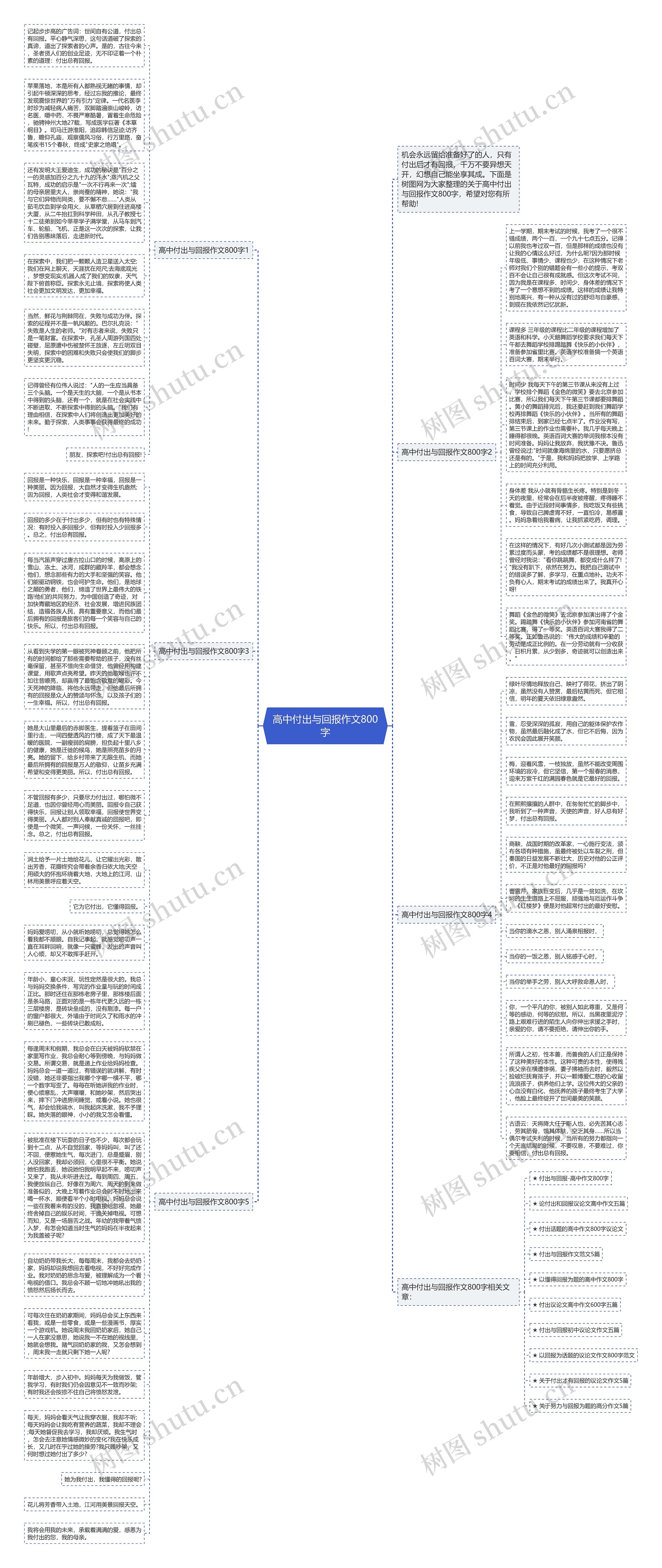 高中付出与回报作文800字思维导图