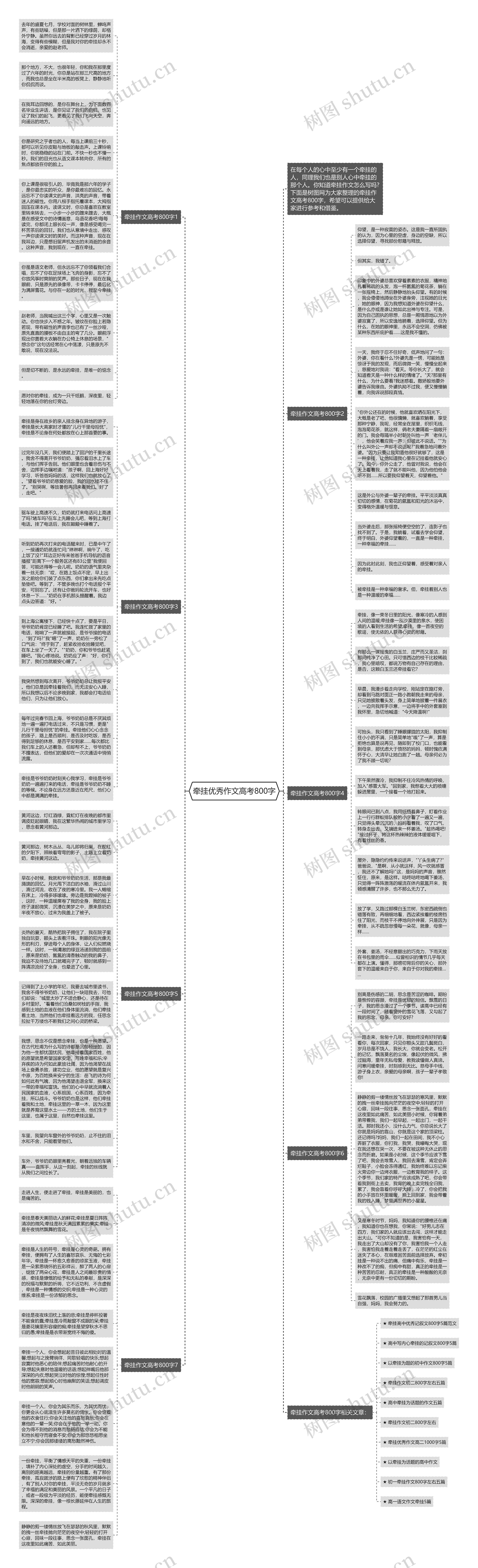 牵挂优秀作文高考800字思维导图