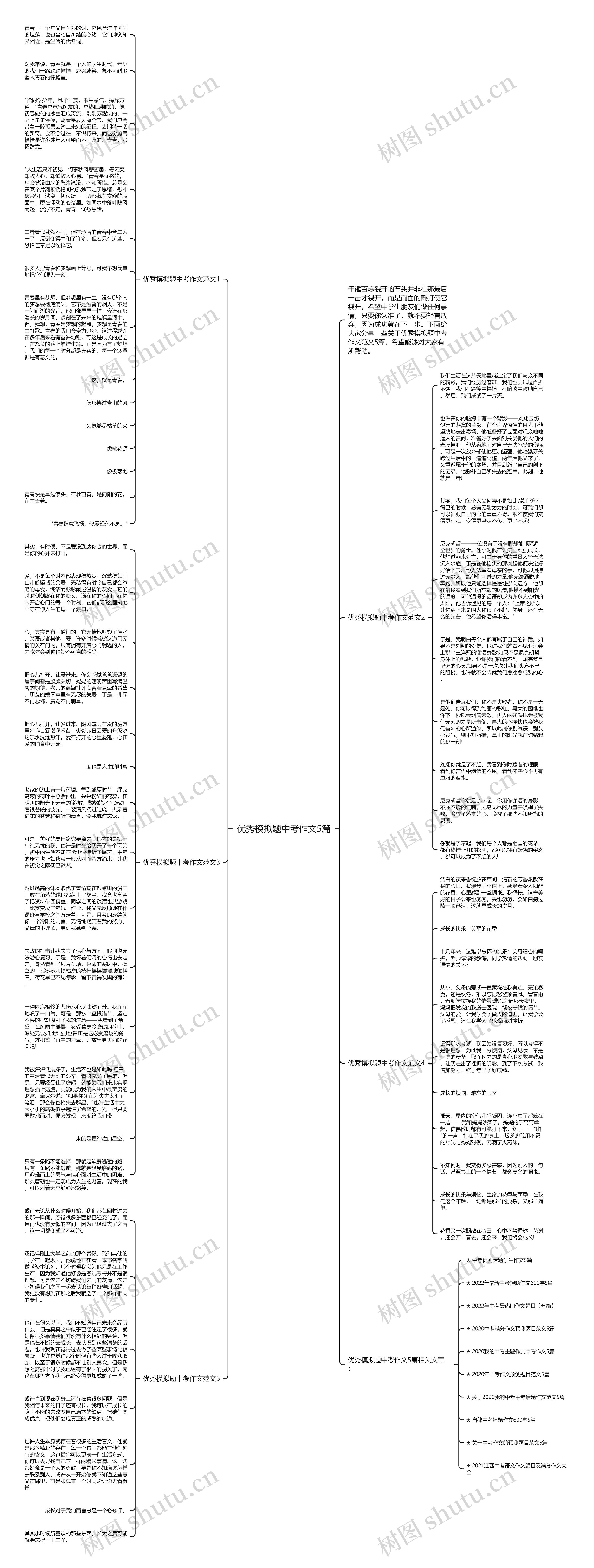 优秀模拟题中考作文5篇思维导图
