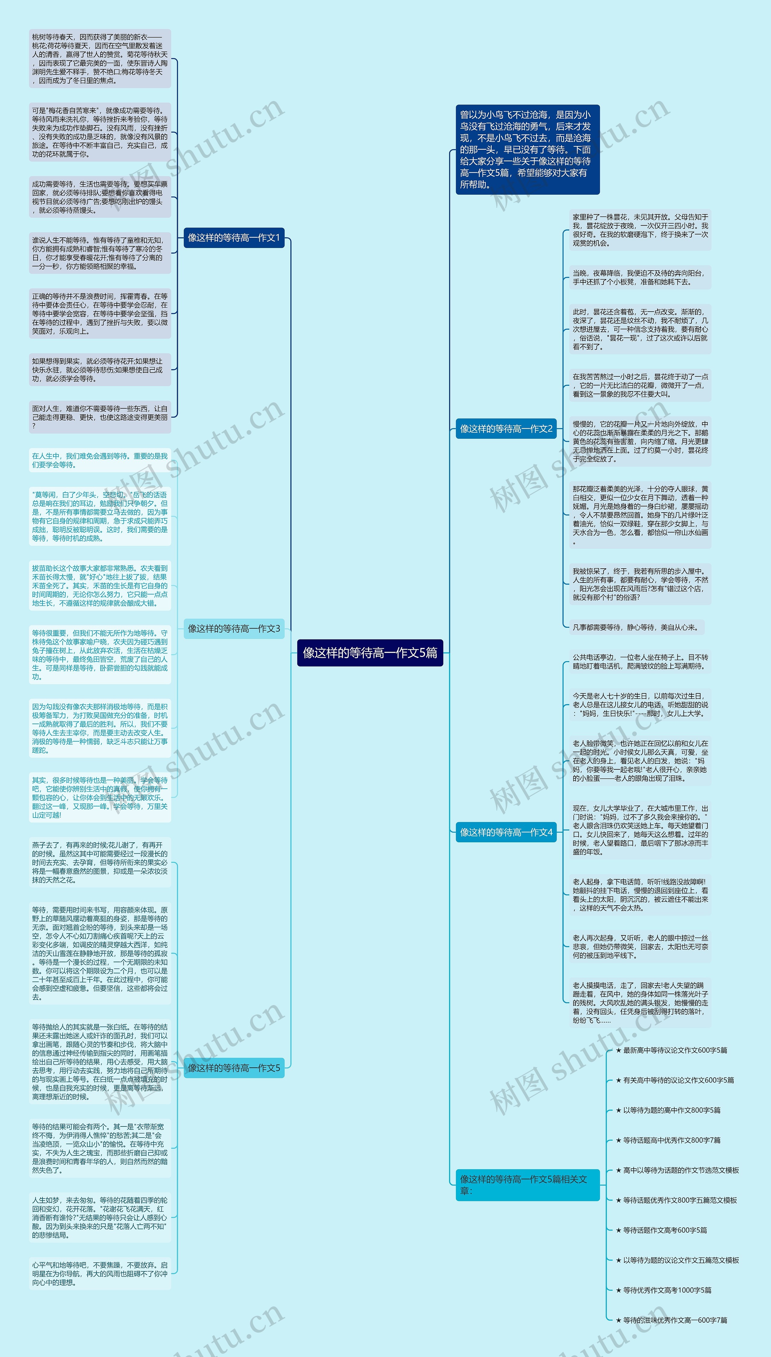 像这样的等待高一作文5篇思维导图