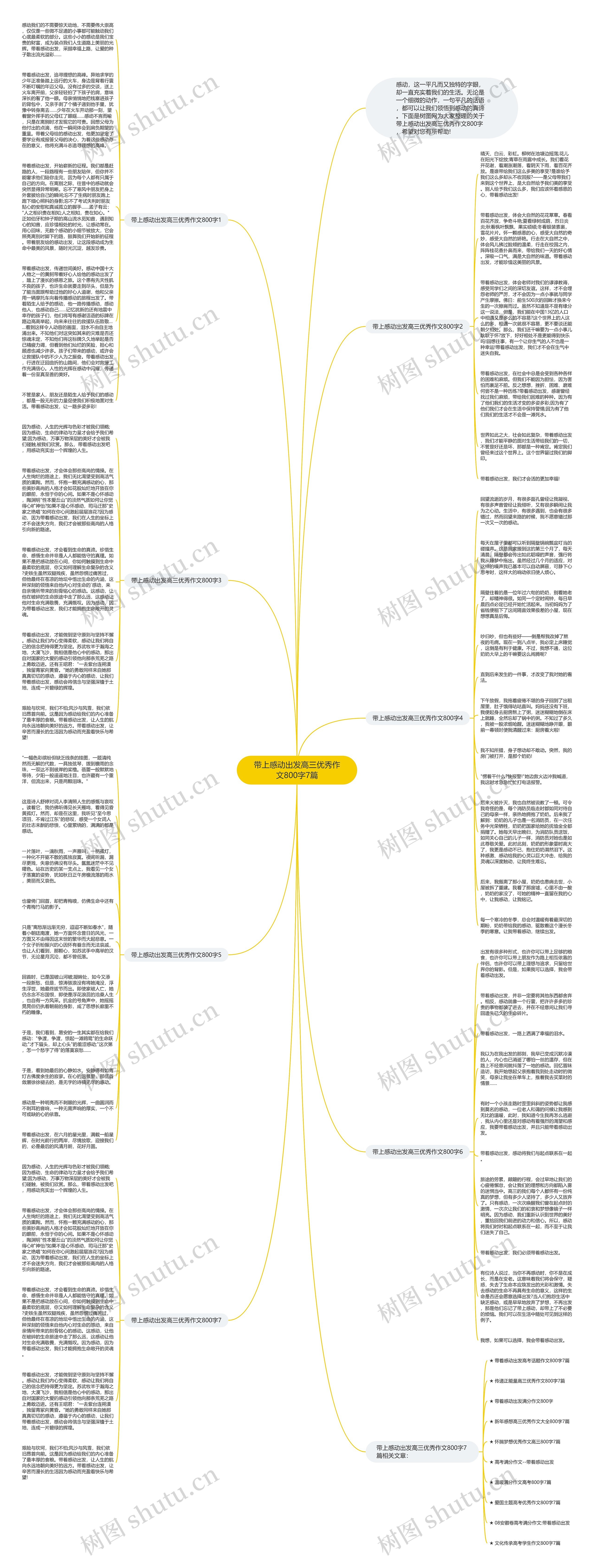 带上感动出发高三优秀作文800字7篇思维导图