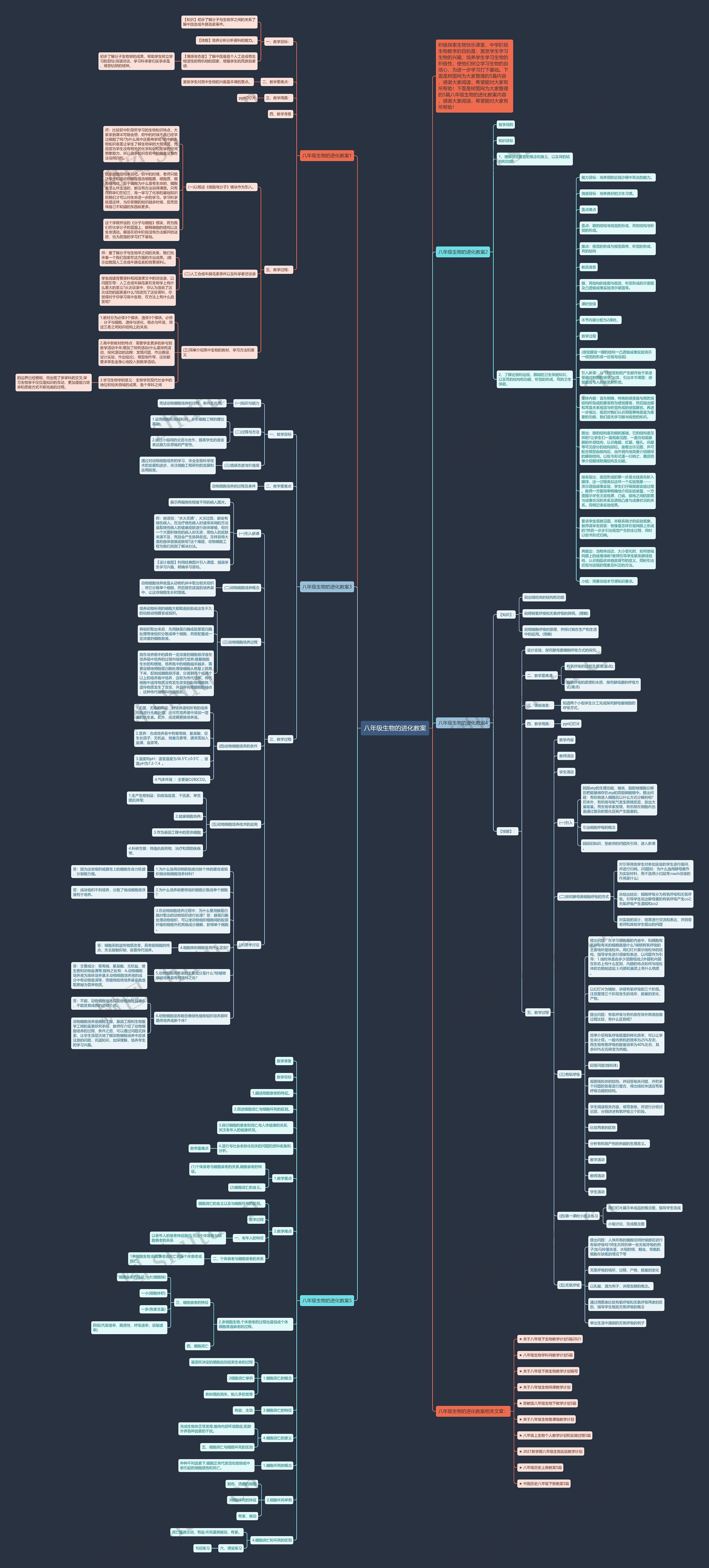 八年级生物的进化教案思维导图