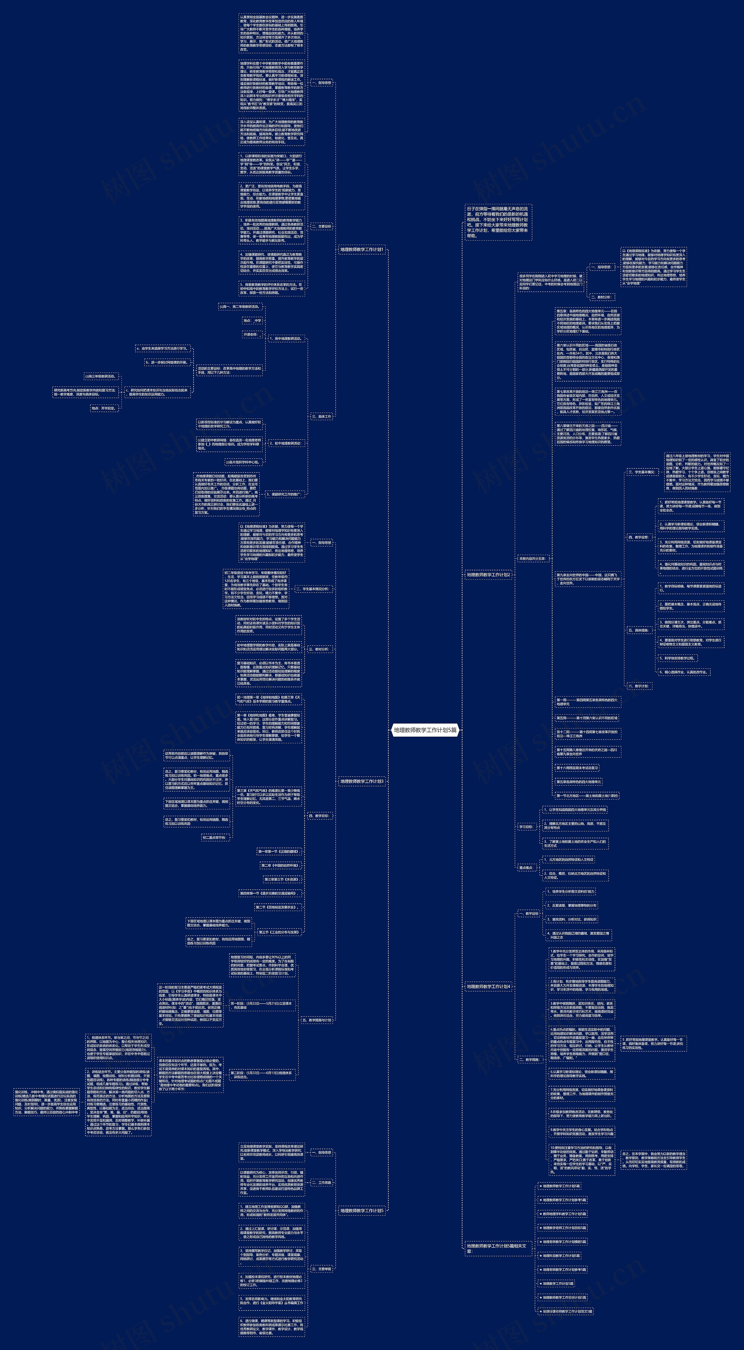 地理教师教学工作计划5篇思维导图