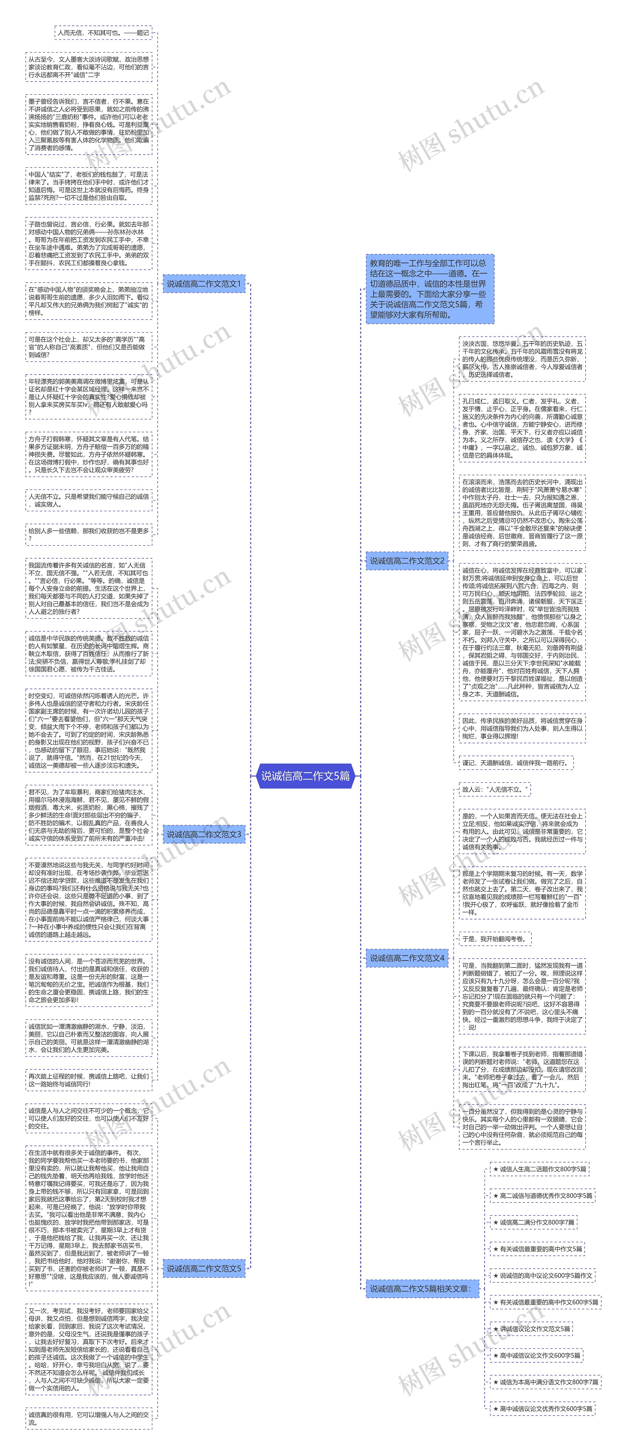 说诚信高二作文5篇思维导图