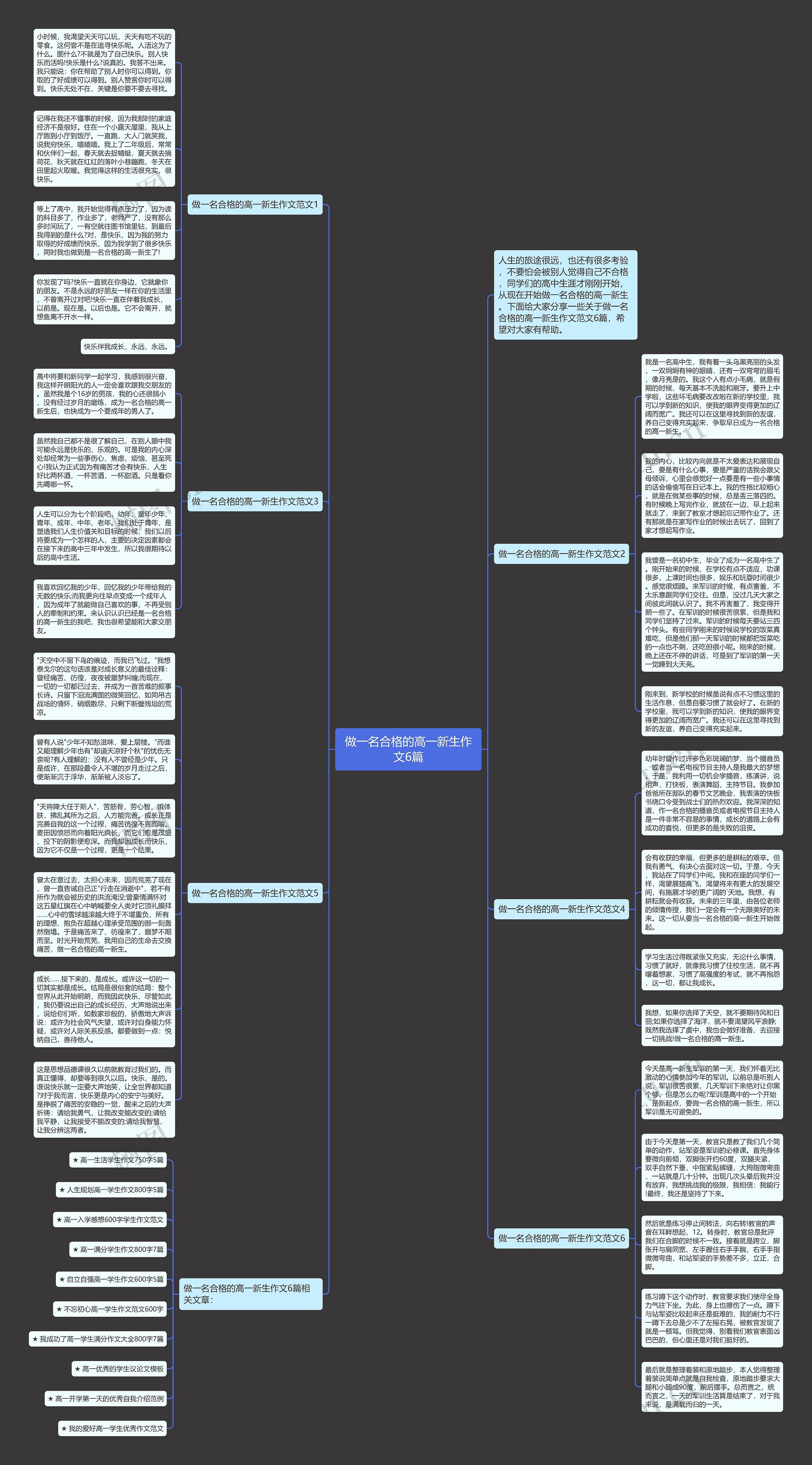 做一名合格的高一新生作文6篇思维导图