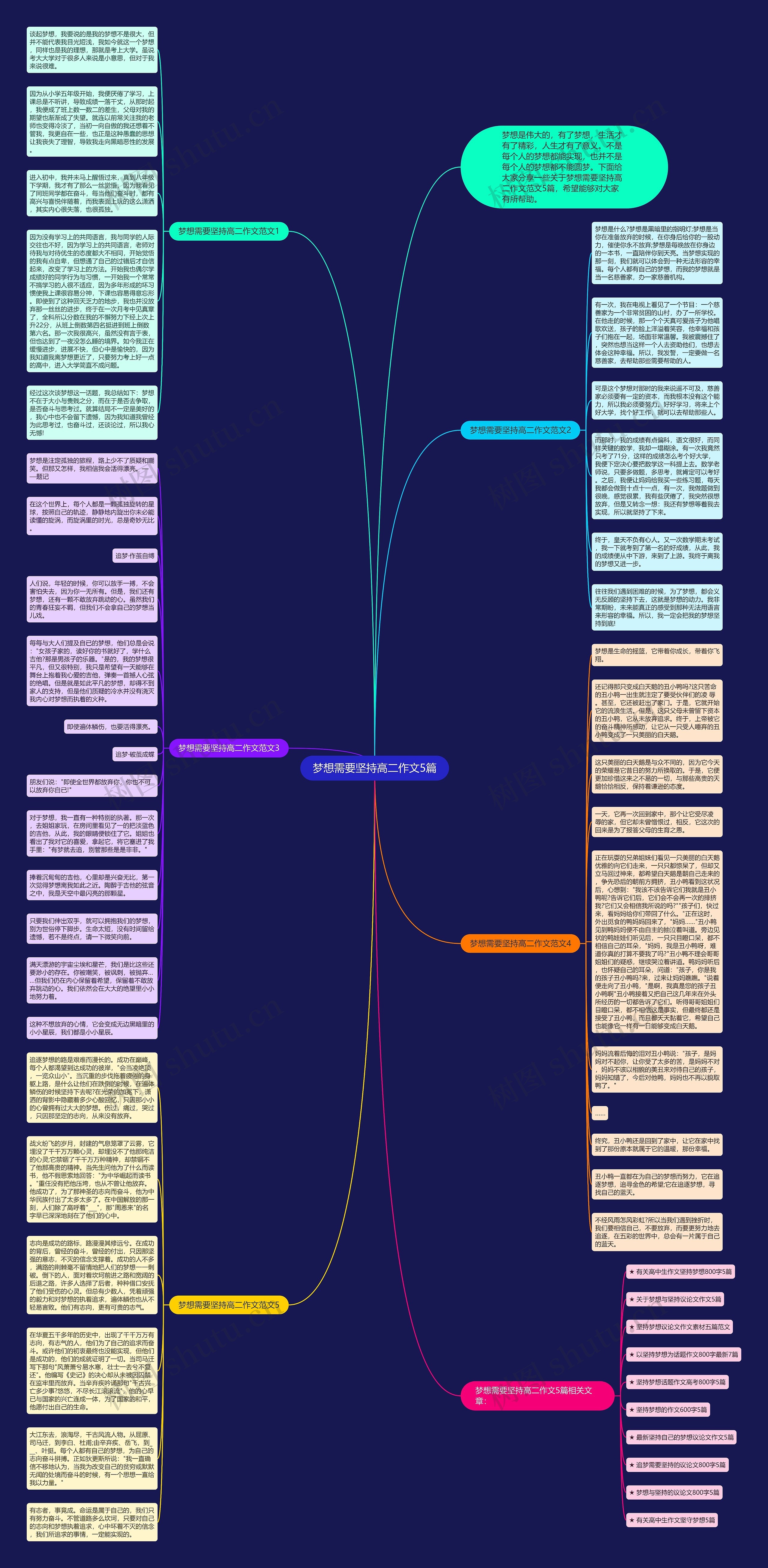 梦想需要坚持高二作文5篇思维导图
