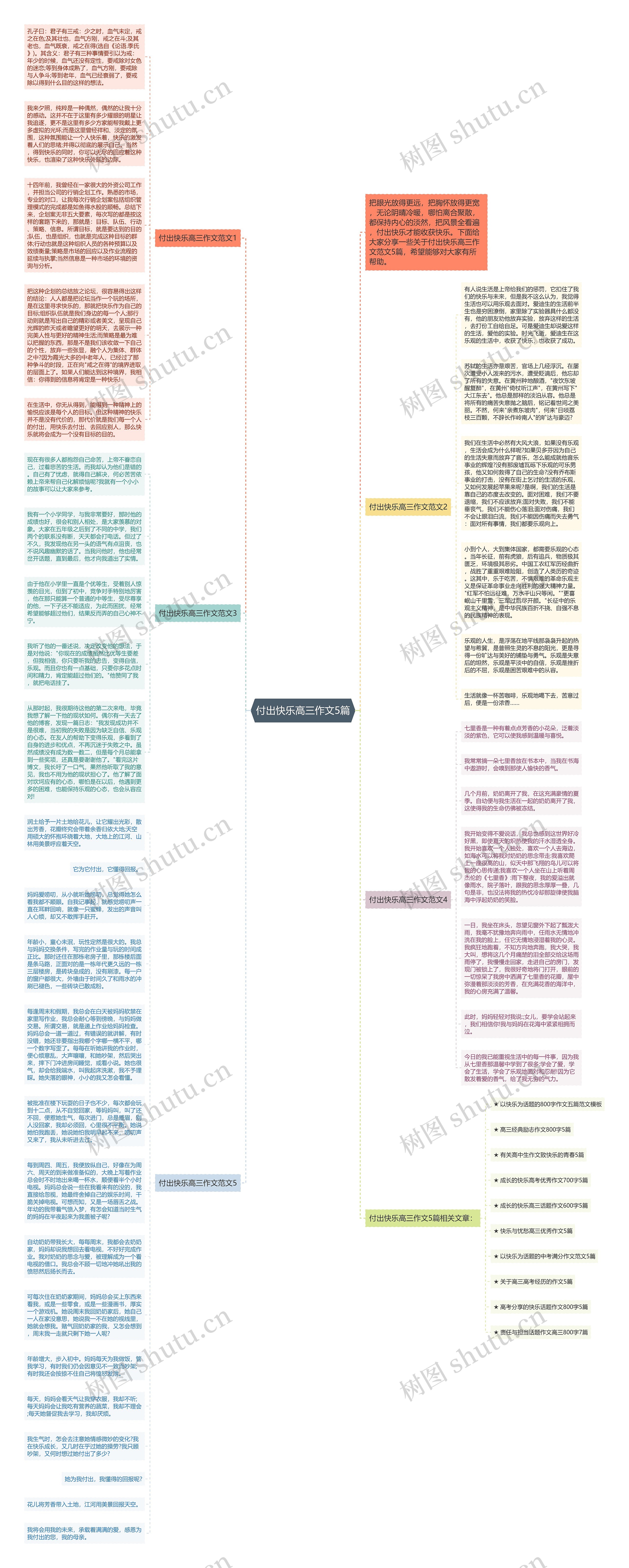 付出快乐高三作文5篇思维导图