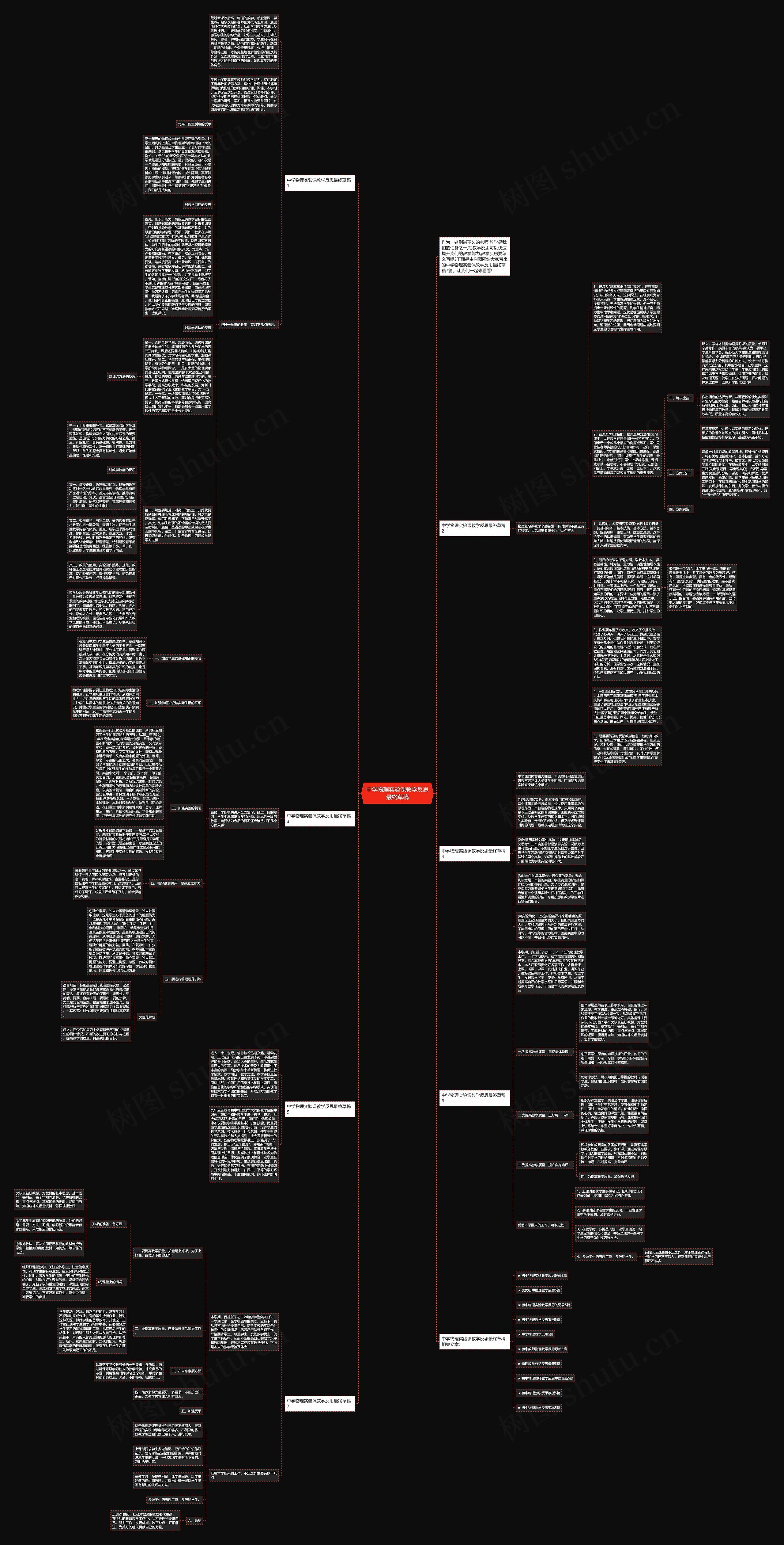 中学物理实验课教学反思最终草稿思维导图