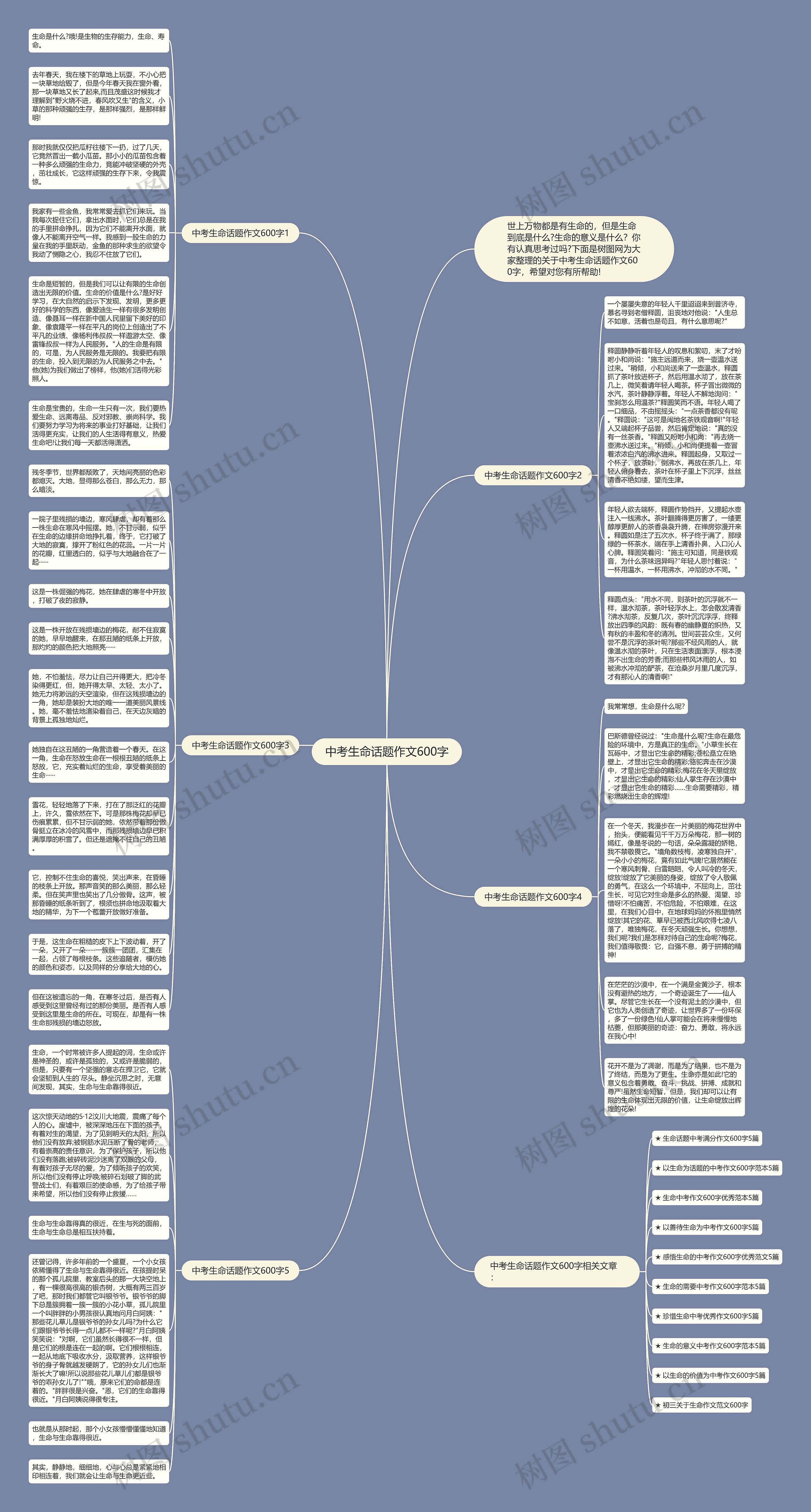 中考生命话题作文600字思维导图