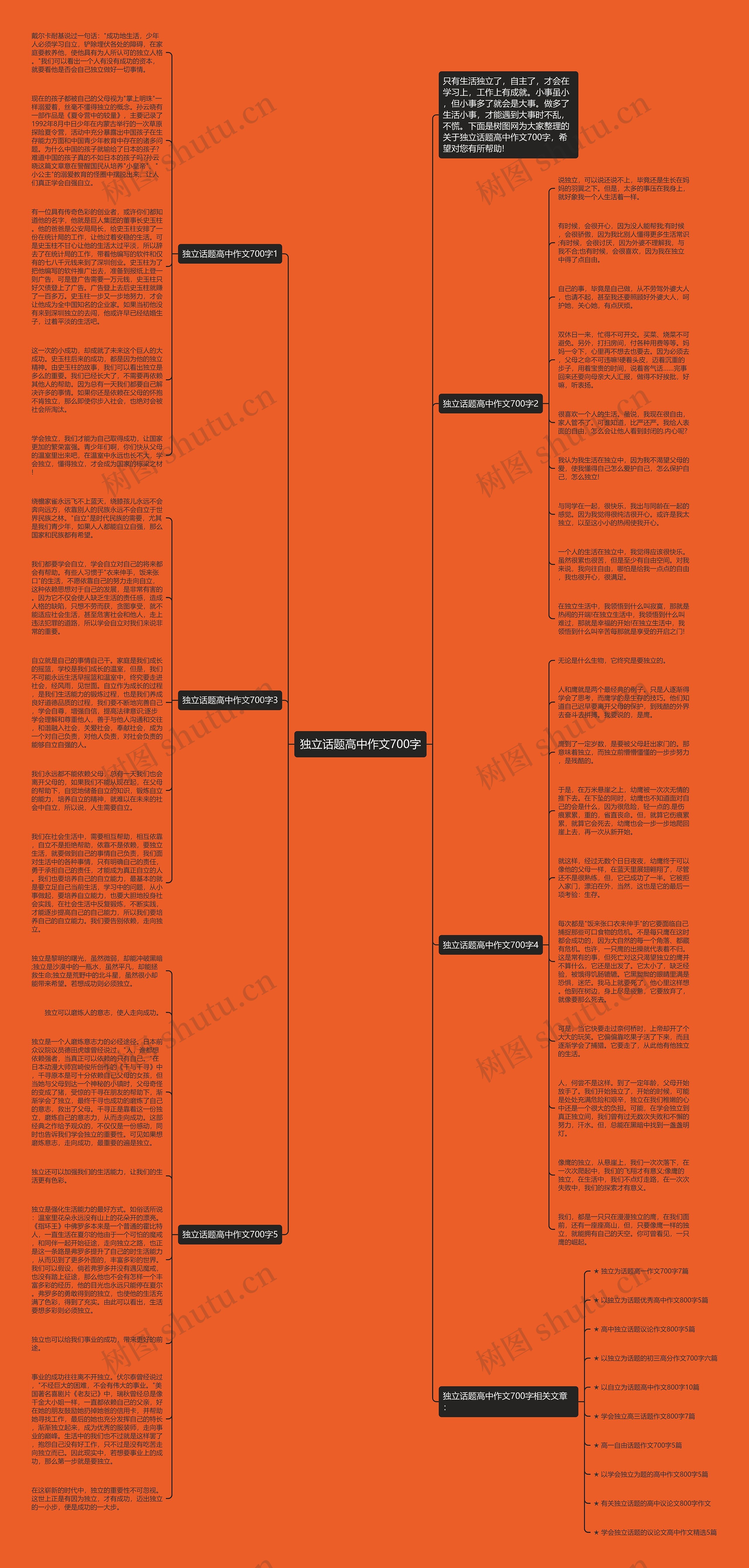 独立话题高中作文700字思维导图