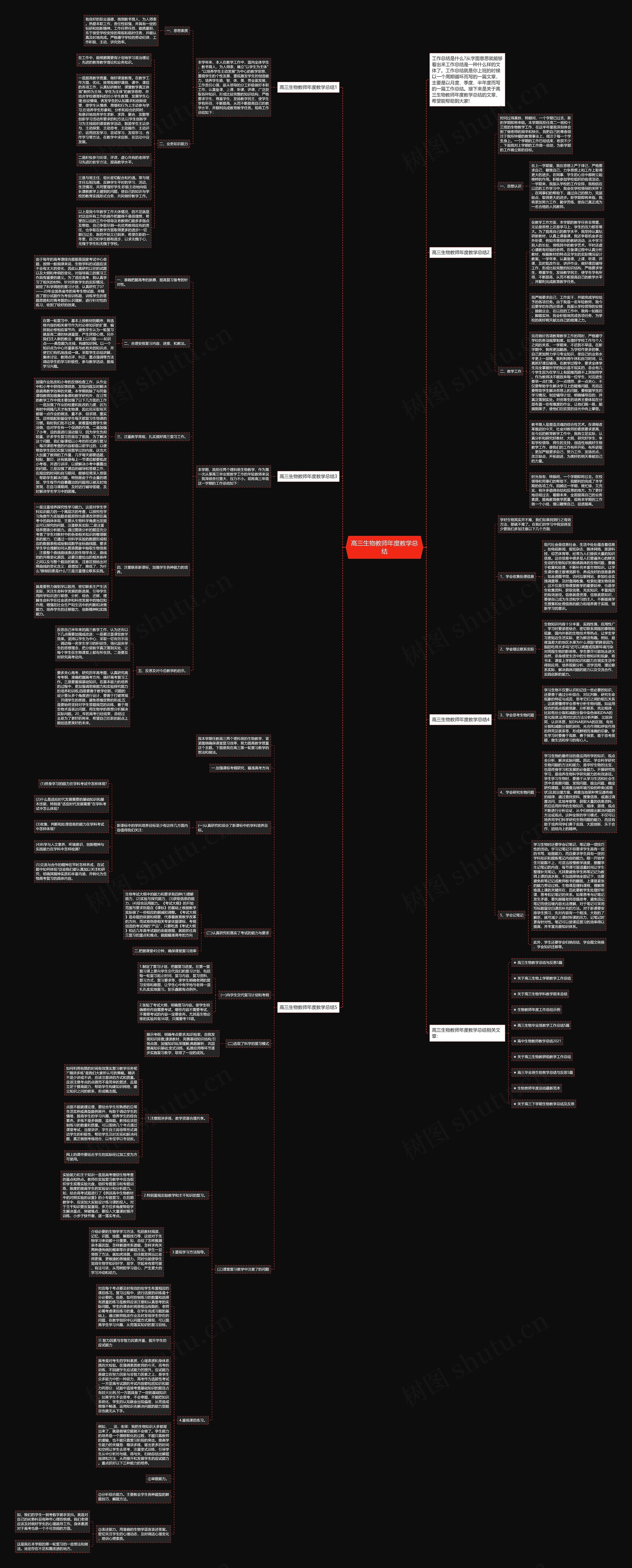 高三生物教师年度教学总结思维导图