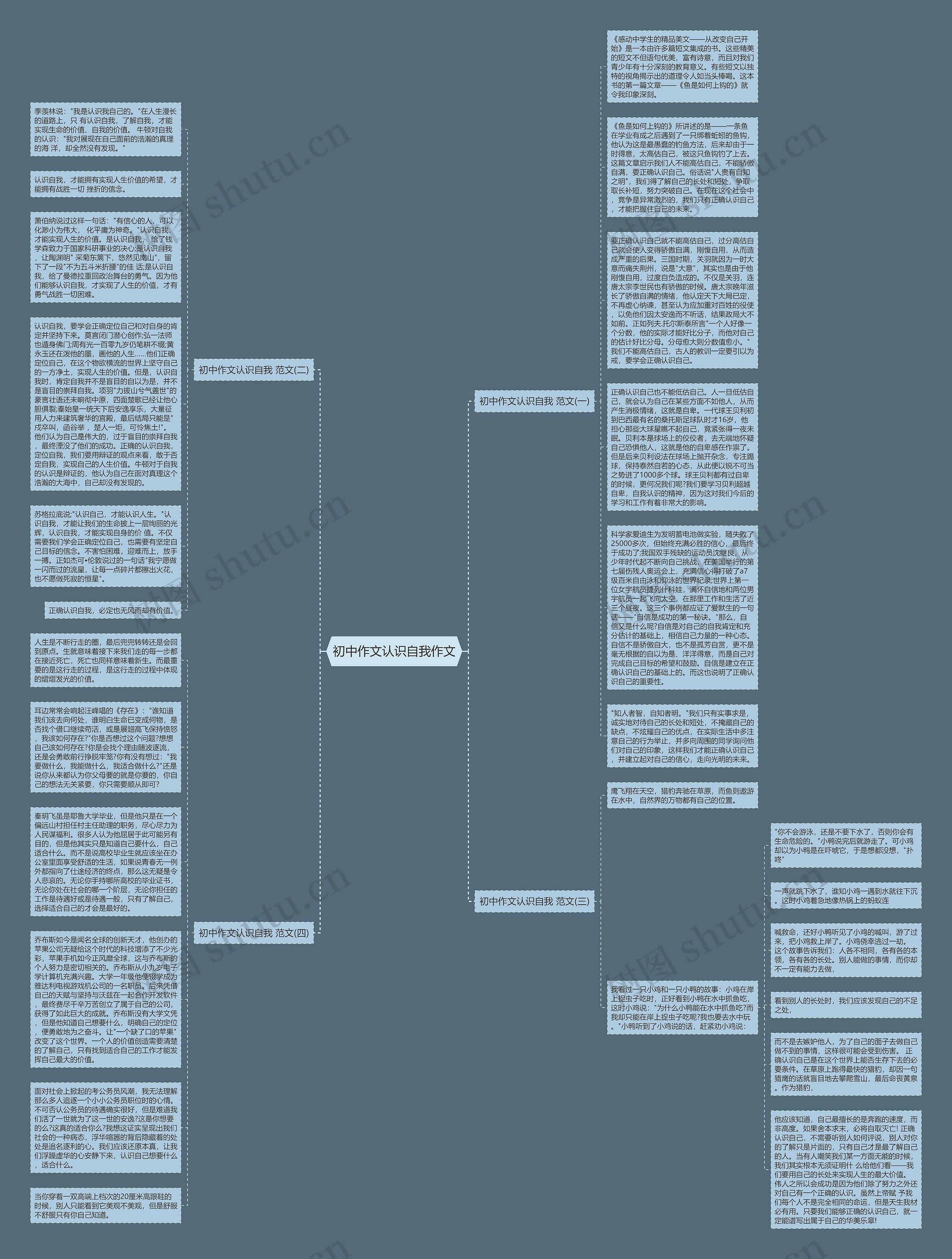 初中作文认识自我作文思维导图
