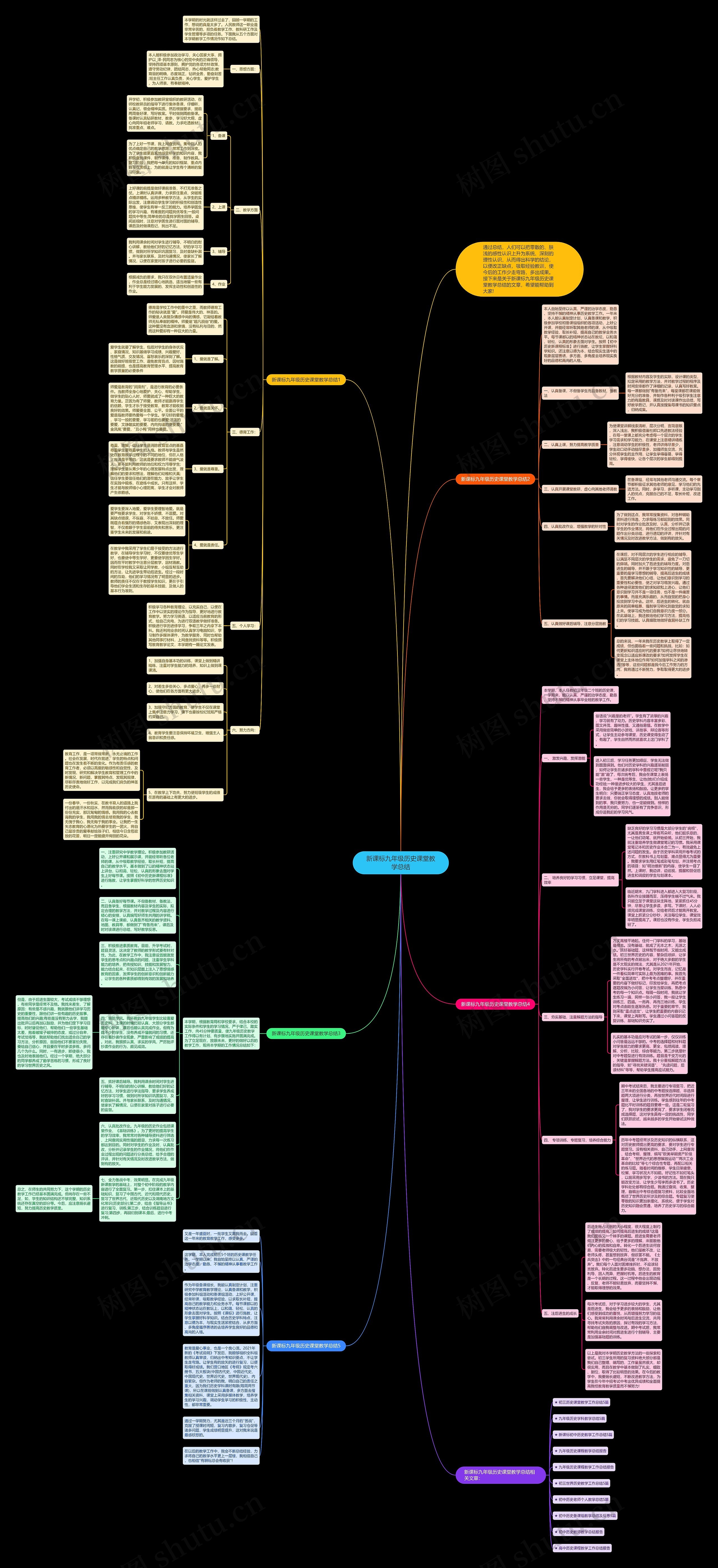 新课标九年级历史课堂教学总结思维导图