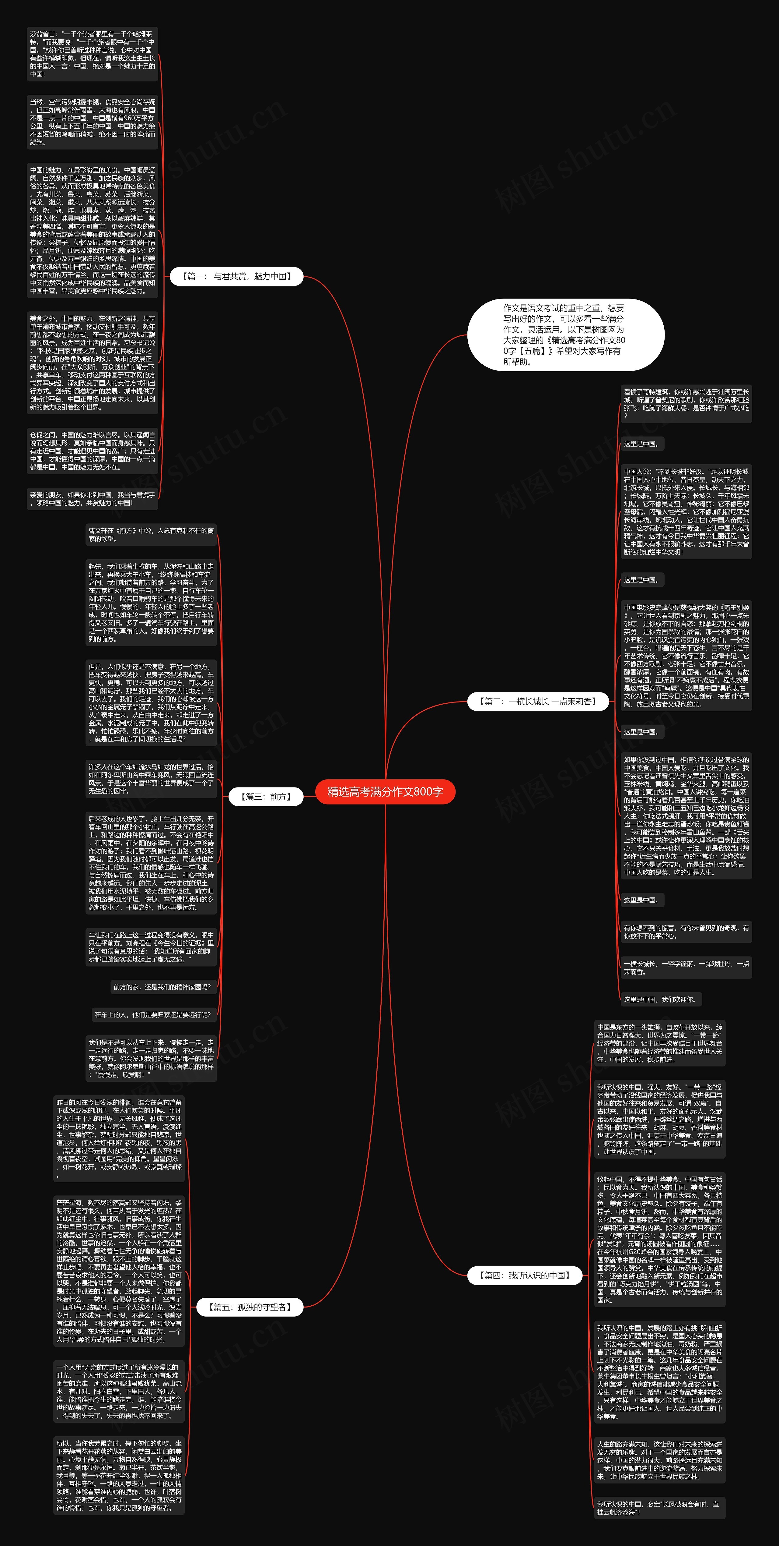 精选高考满分作文800字思维导图