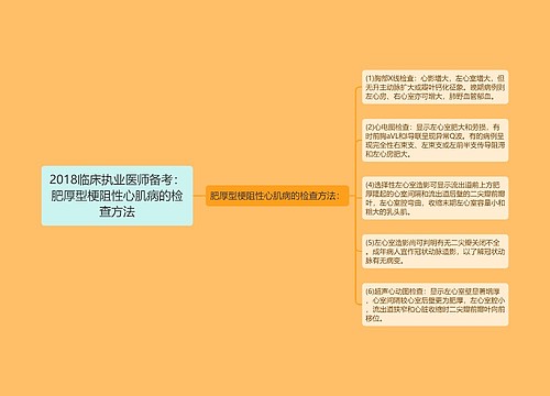 2018临床执业医师备考：肥厚型梗阻性心肌病的检查方法