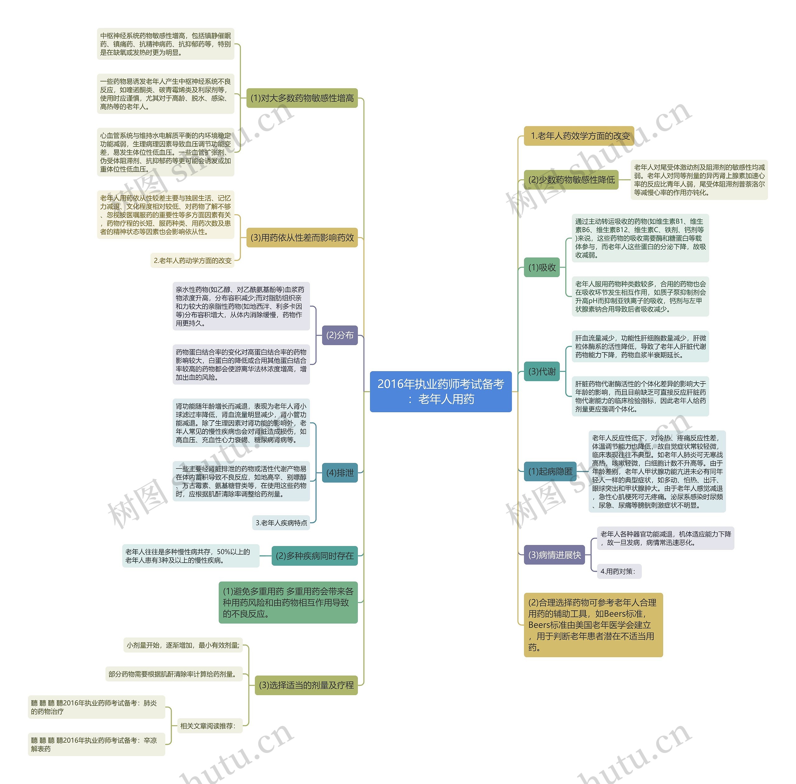 2016年执业药师考试备考：老年人用药思维导图