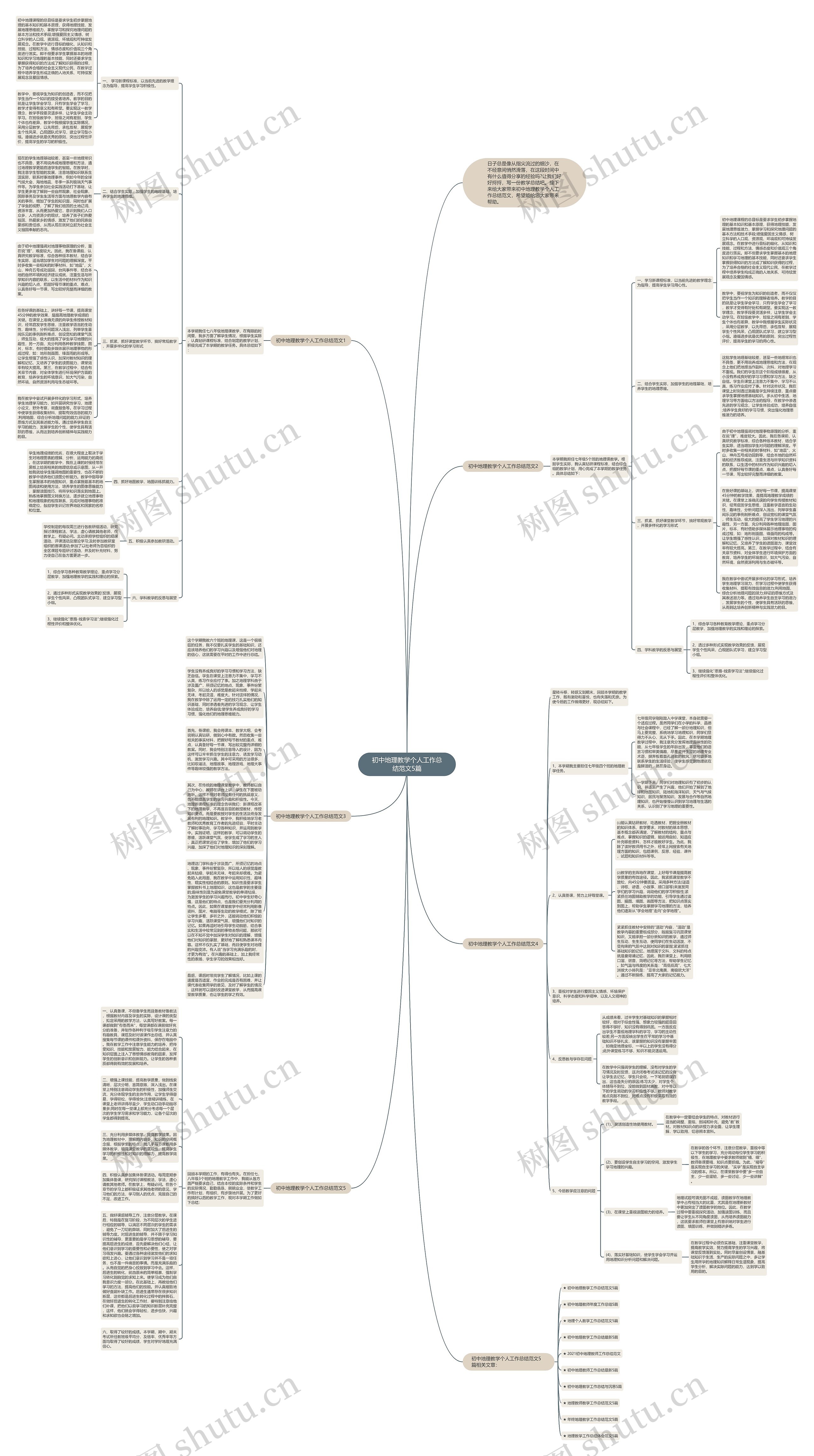 初中地理教学个人工作总结范文5篇思维导图