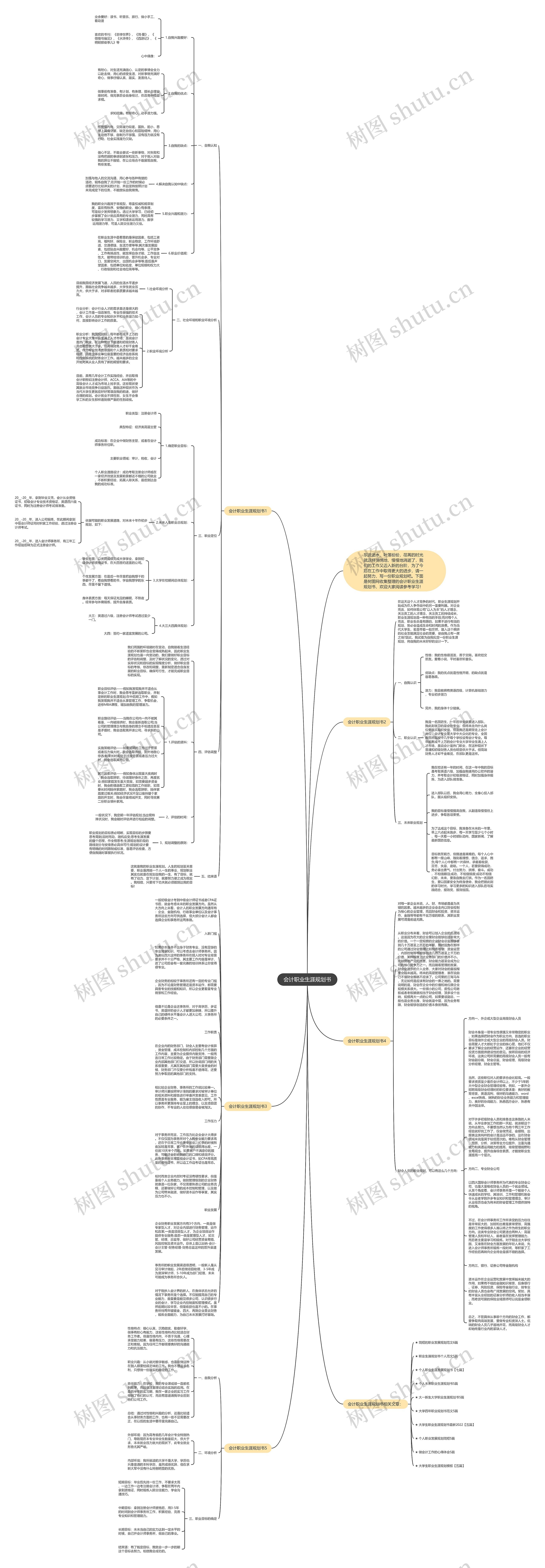 会计职业生涯规划书思维导图高清图 会计职业生涯规划书思维导图