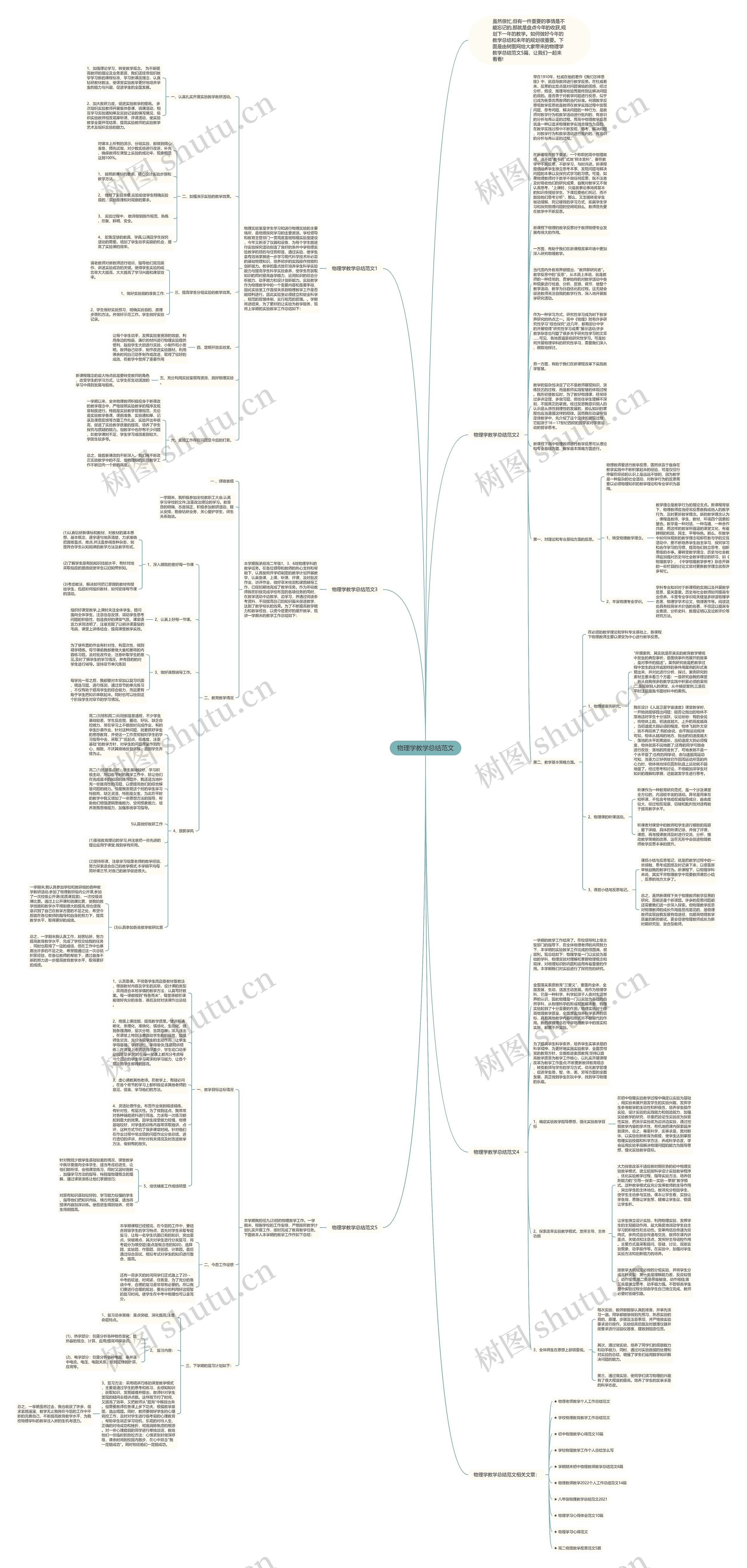 物理学教学总结范文思维导图