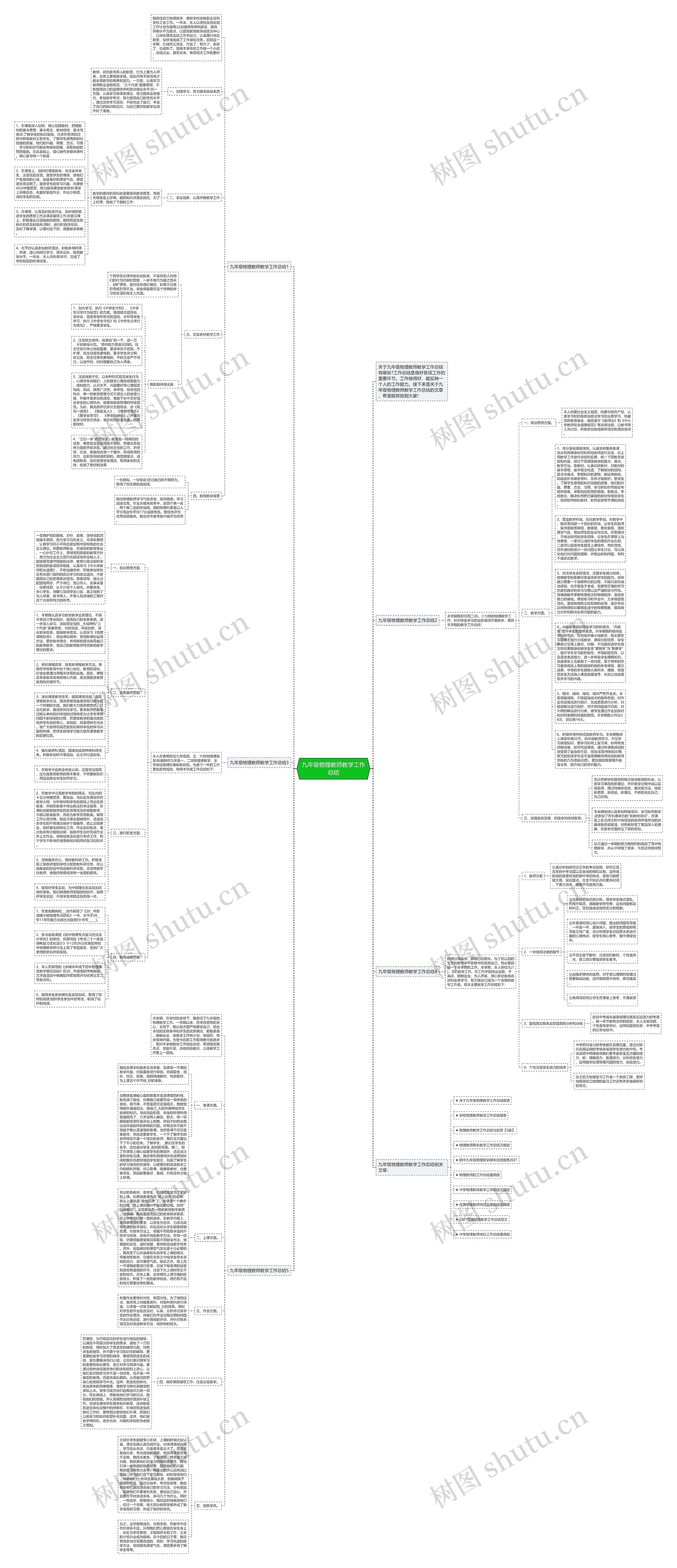 九年级物理教师教学工作总结思维导图