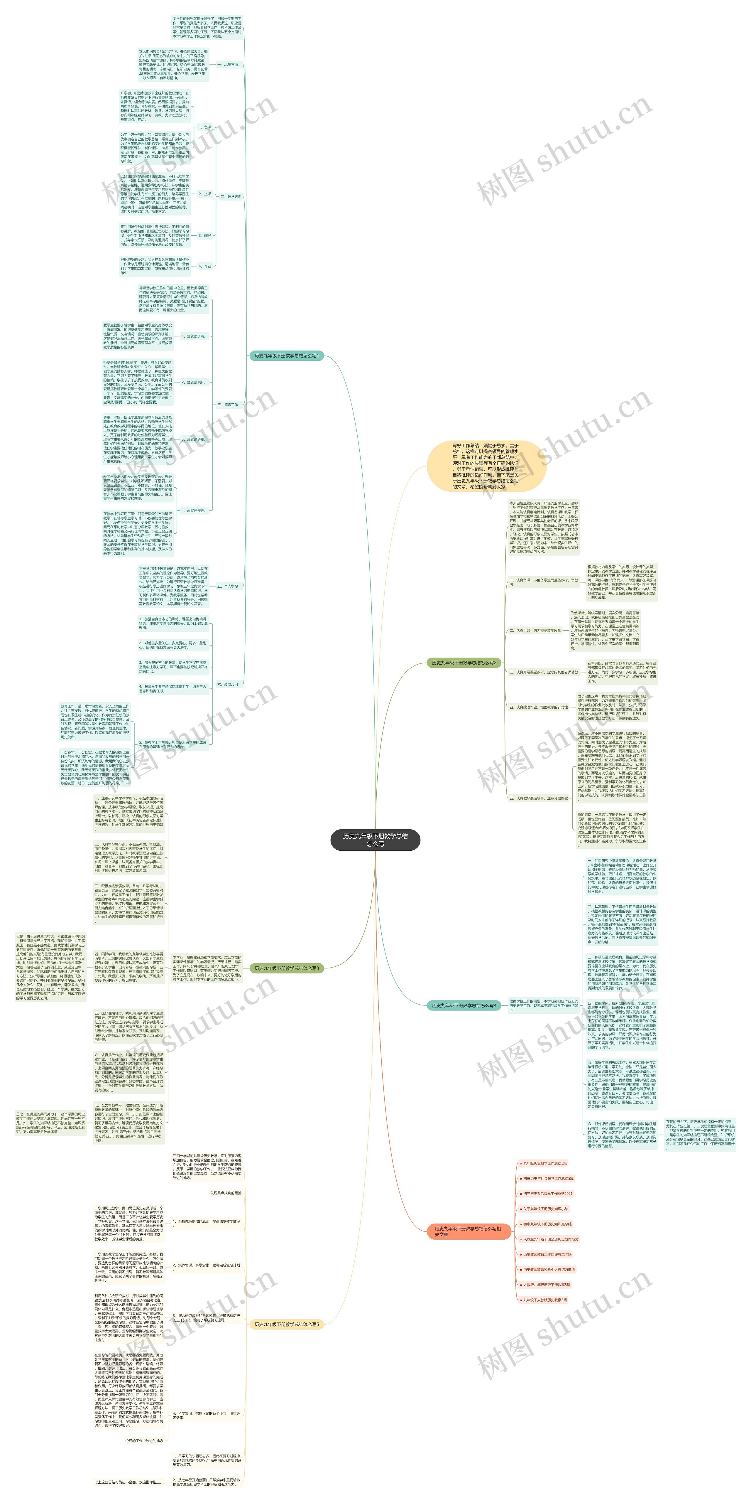历史九年级下册教学总结怎么写思维导图