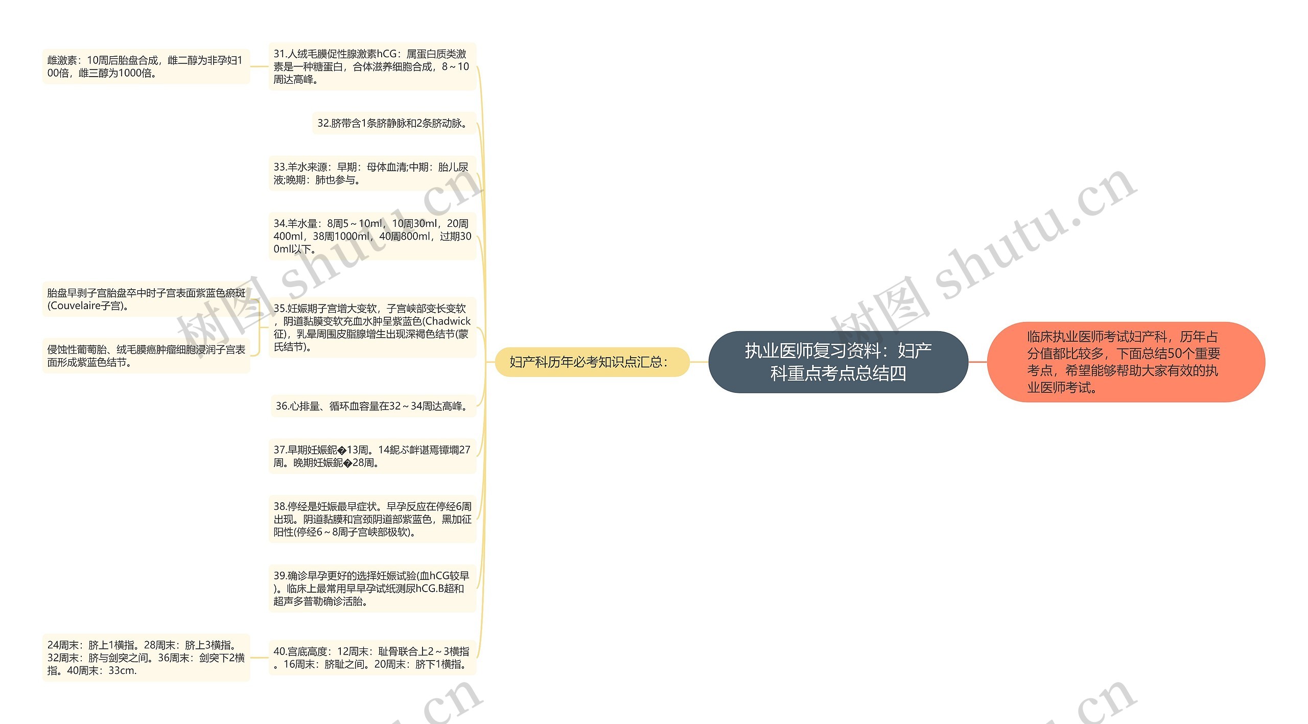 执业医师复习资料：妇产科重点考点总结四思维导图