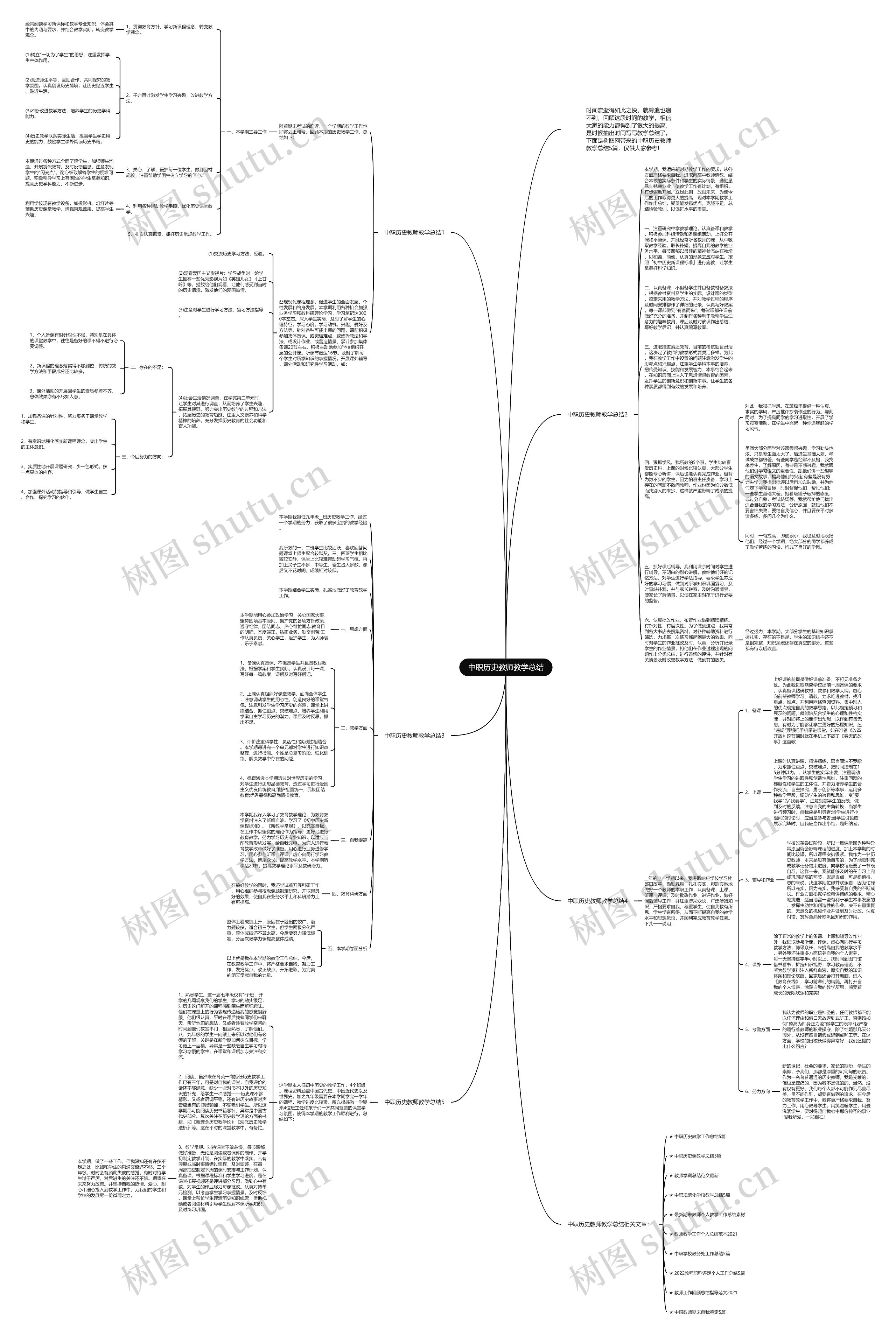 中职历史教师教学总结思维导图高清图 中职历史教师教学总结思维导图