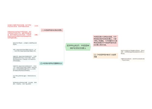 药学专业知识：中药品种保护的目的及意义