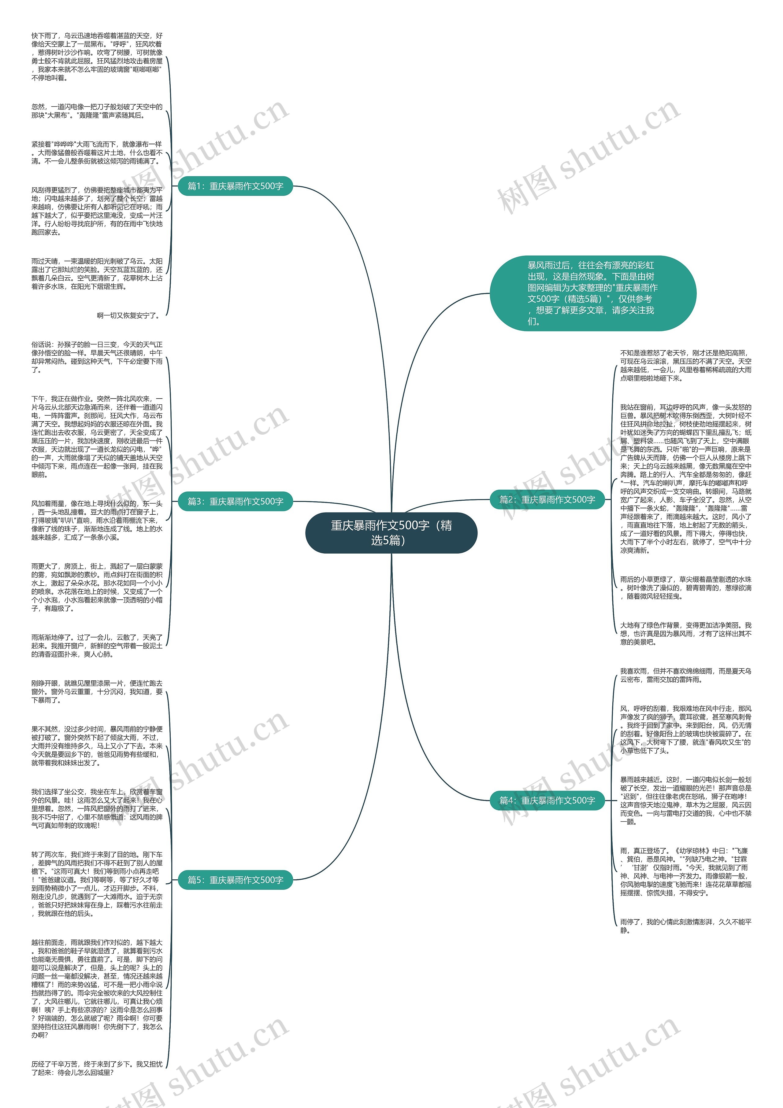 重庆暴雨作文500字（精选5篇）思维导图