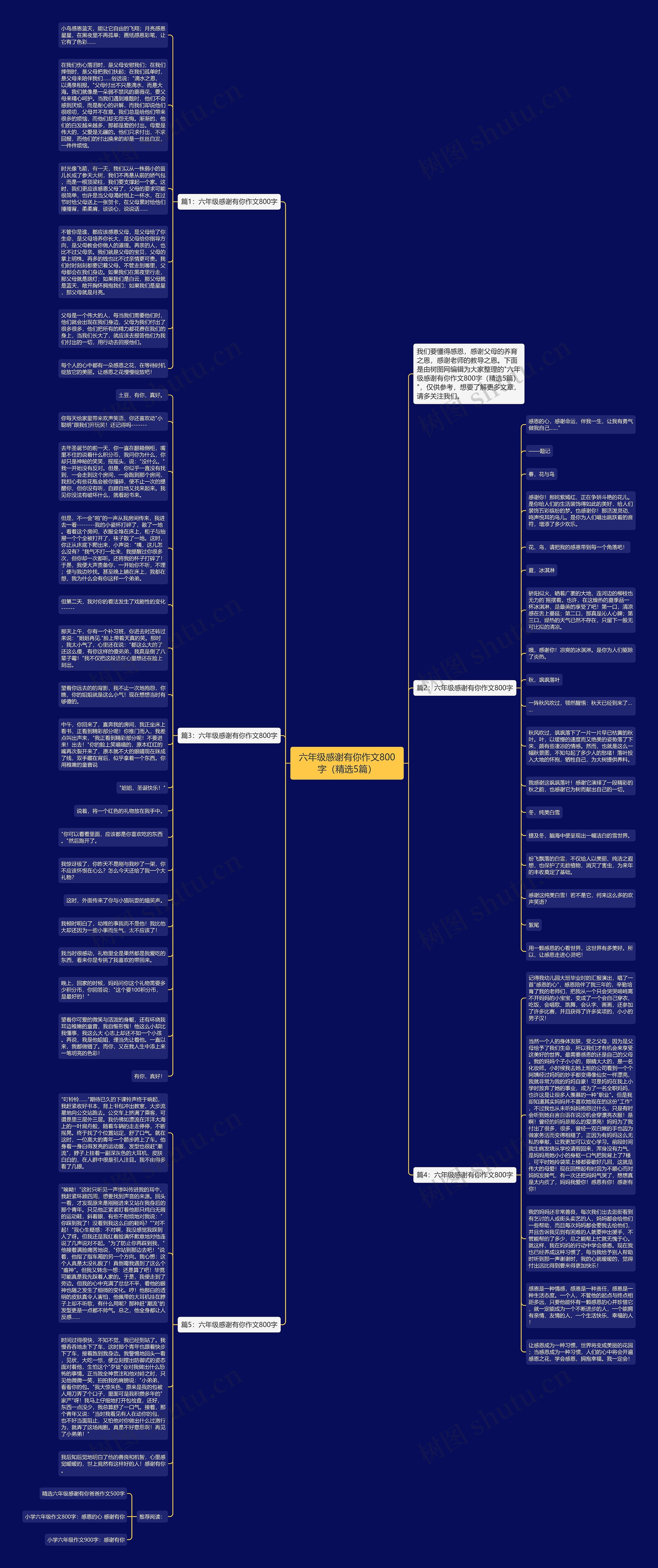 六年级感谢有你作文800字（精选5篇）思维导图