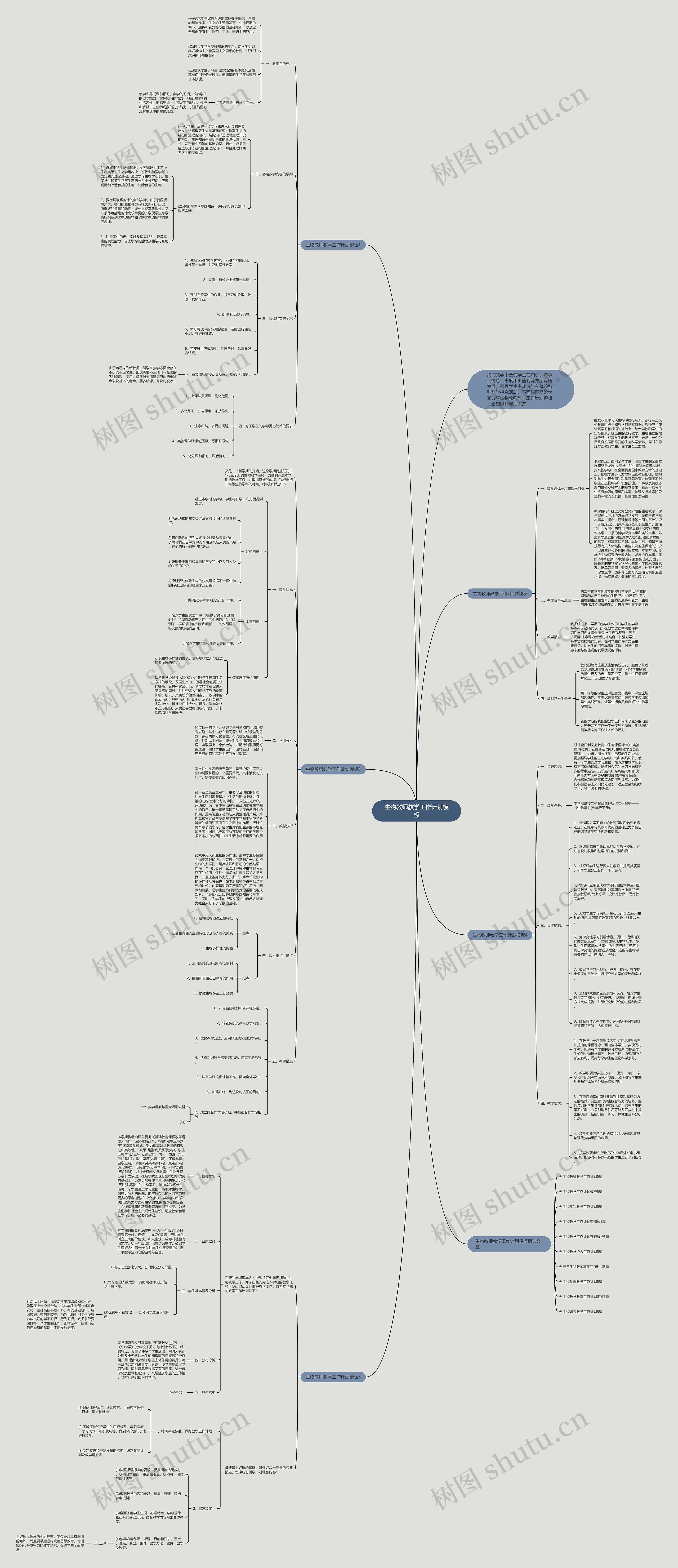 生物教师教学工作计划思维导图