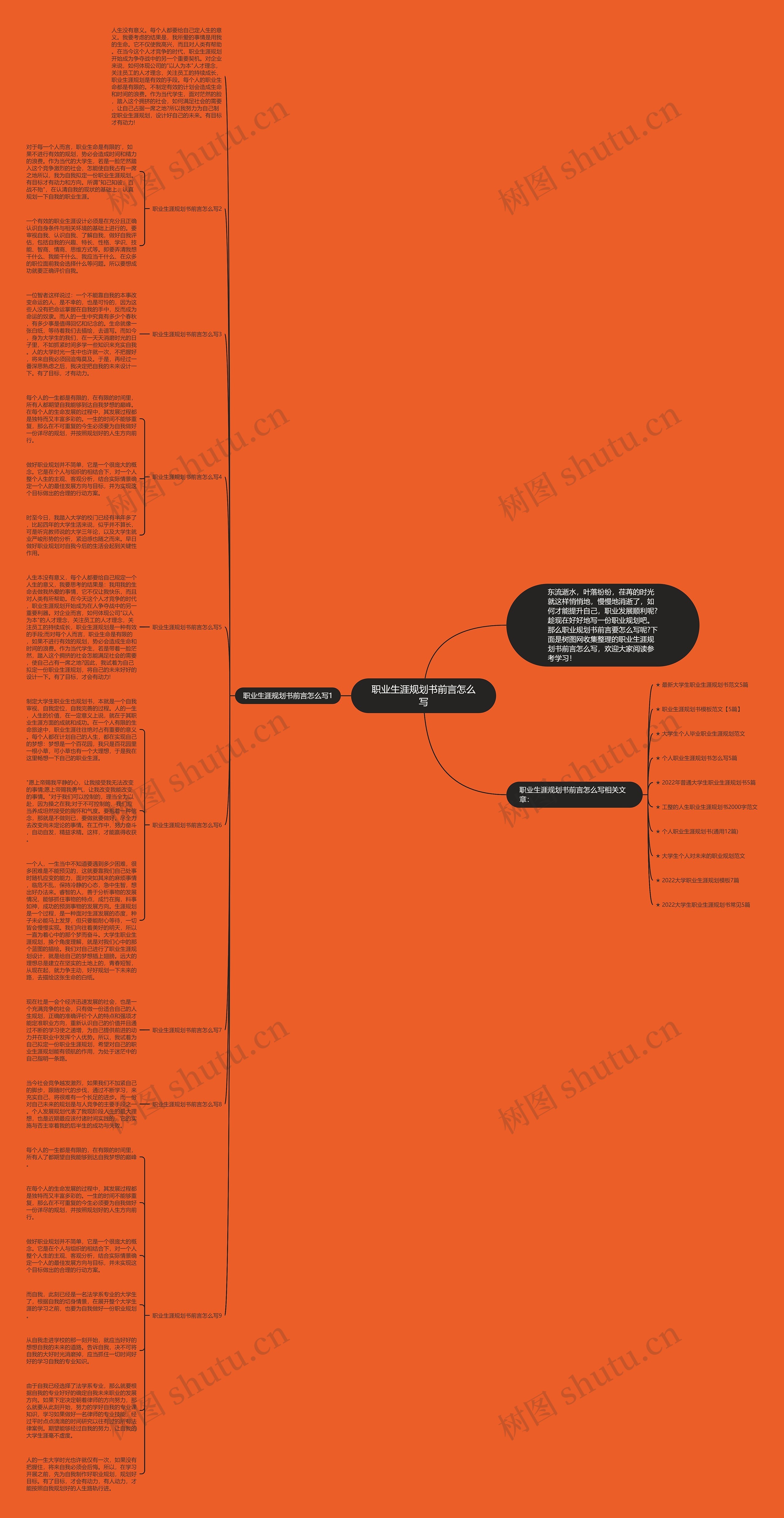 职业生涯规划书前言怎么写思维导图